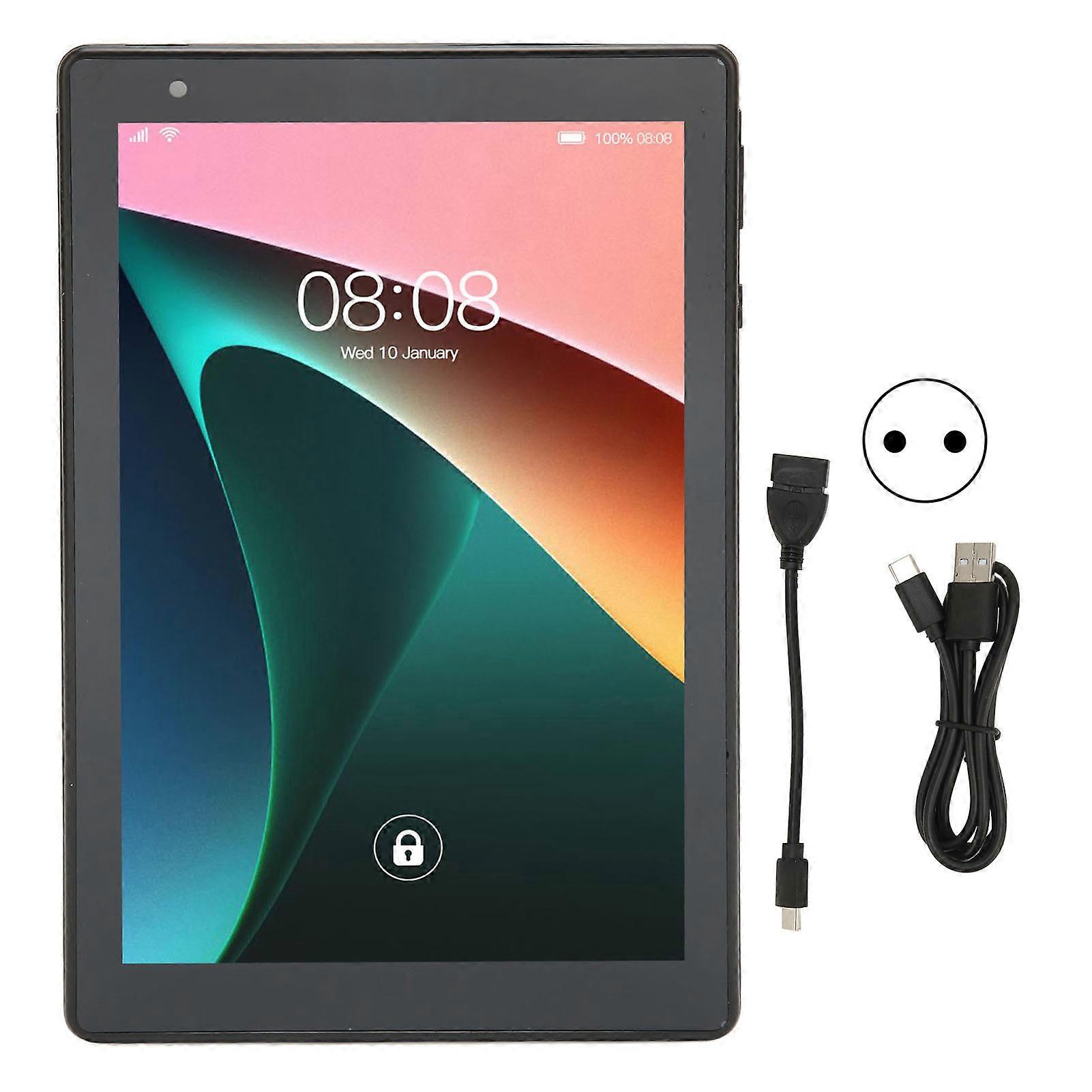 8 Inch 4GB 64GB Maximum Support 128G Front 200W Rear 800W 1960x1080 Calling Tablet for Android 10.0 Black