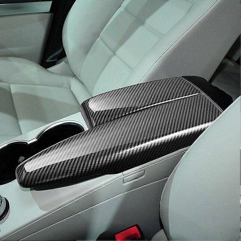 Car Center Armrest Box Panel Cover ABS Carbon Fiber Texture Console Box Storage Trim Covers For Benz C W204 E W212