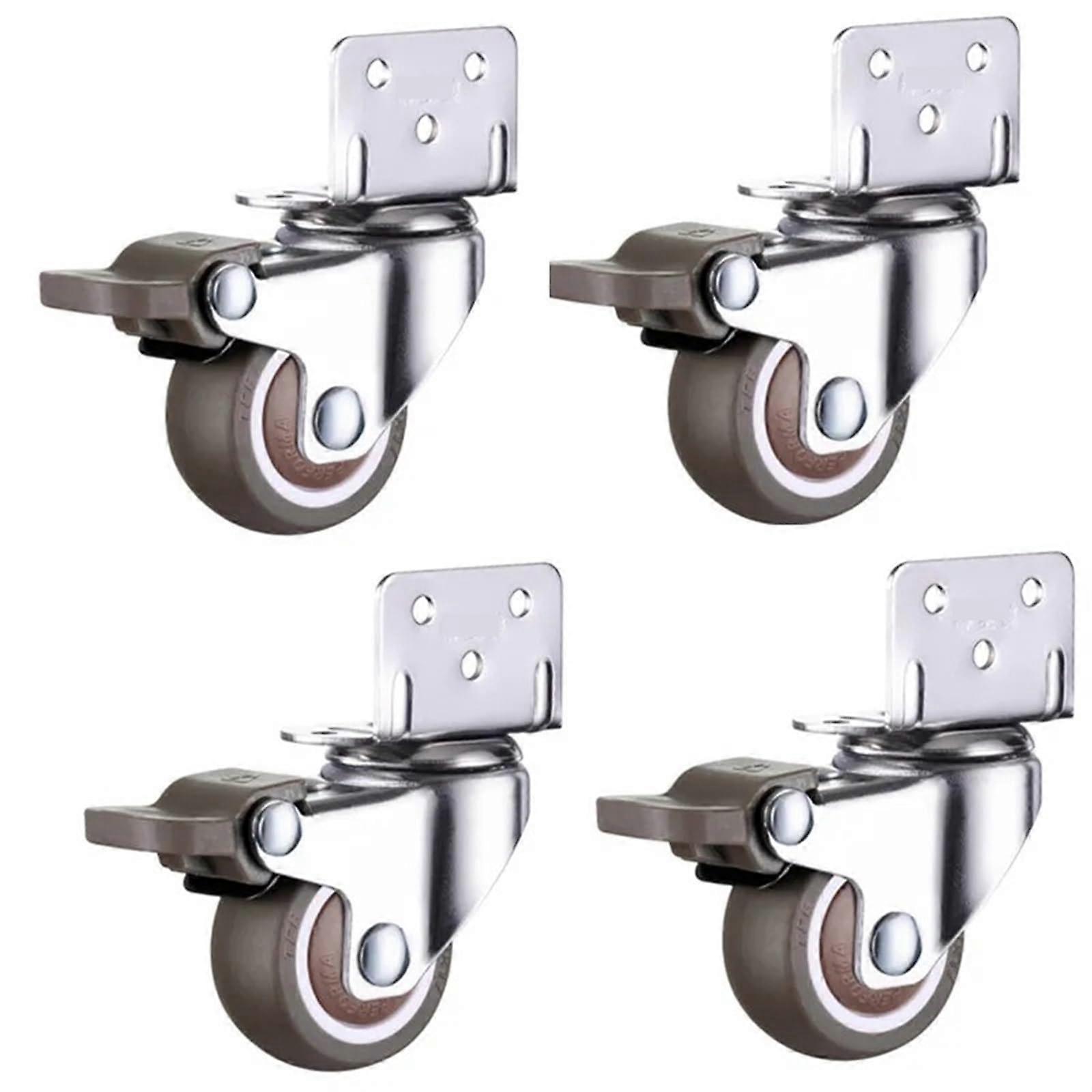 4Pcs Furniture Casters Wheels Soft Rubber Swivel Caster Quite Roller Wheels Bed Wheels Household Accessory(Orange,1.0 Inch)