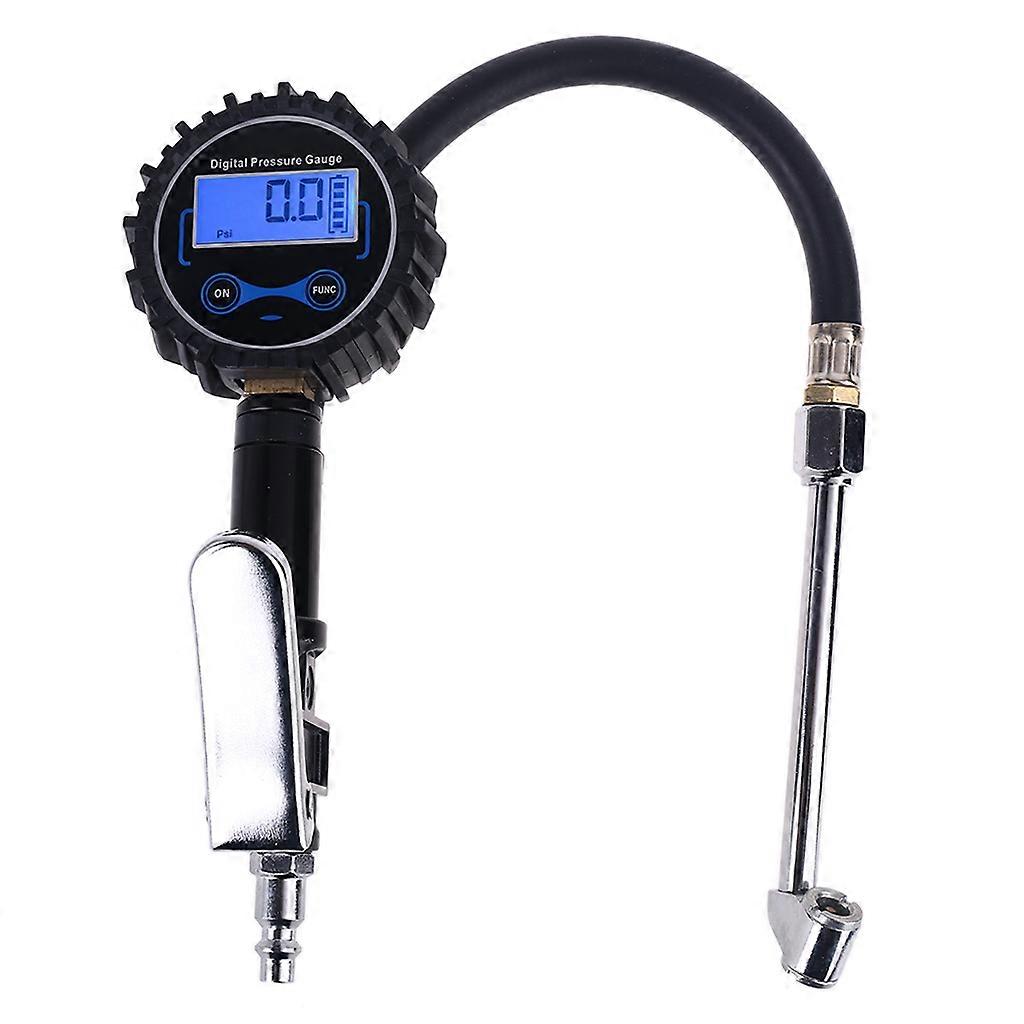 Utile manometro per gonfiaggio pneumatici con doppio per testa mandrino 255PSI accessori per compressore d'aria 1/4 "NPT retroilluminato digitale