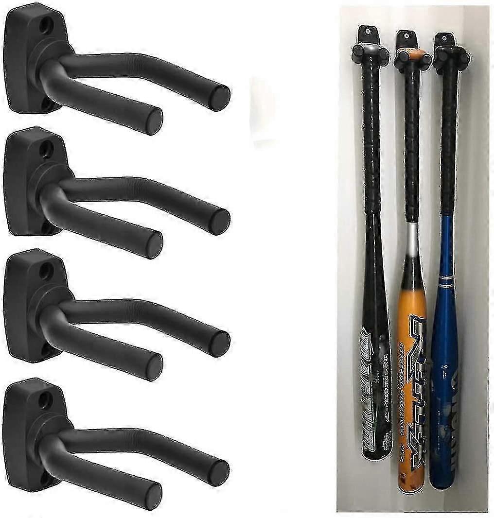 4 Pack Wall Mount Vertical Baseball Bat Holder,black