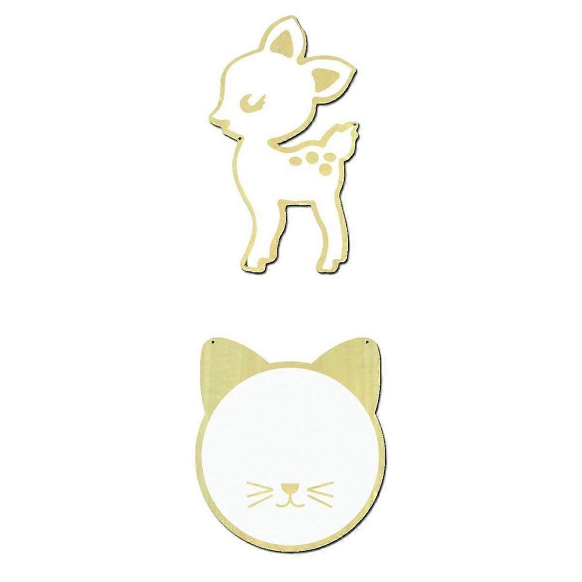 2 Acrylic Wall Mirror with Hanging Rope Ornament