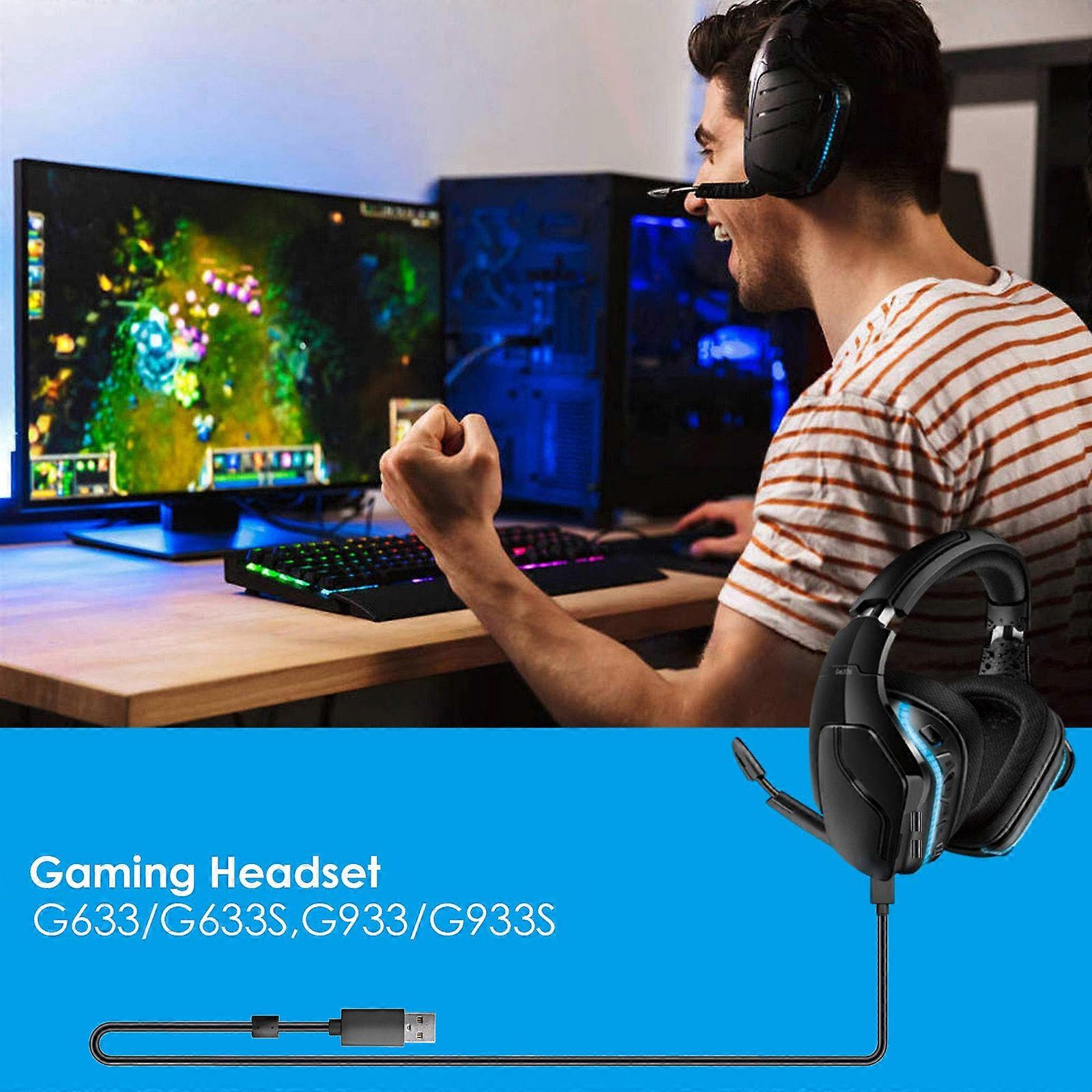 Headphone Cable USB Extension Cord Wire Applicable for G635 G633 G933 G935 G633S G933S Gaming Headsets