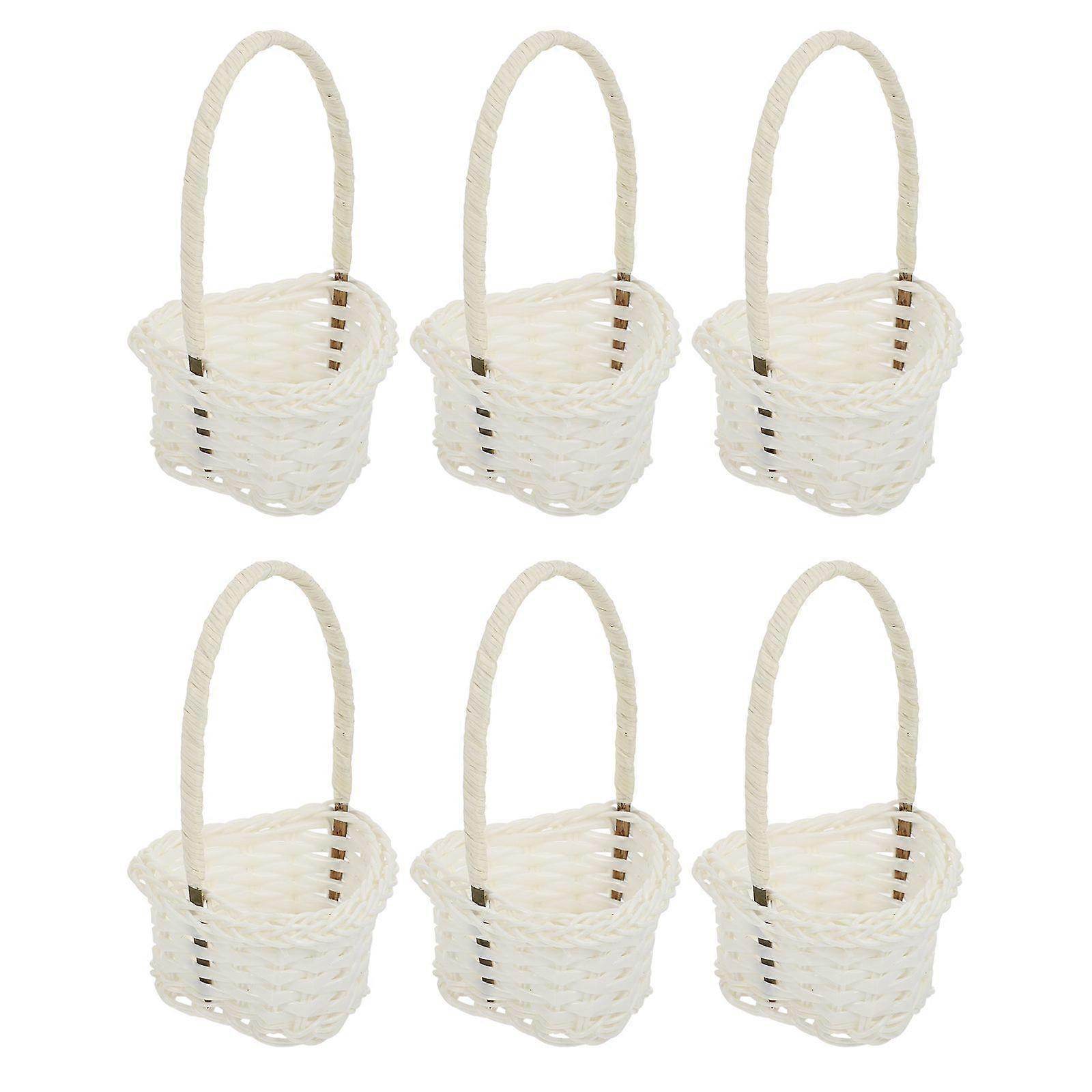 6pcs Durable Woven Baskets Distinctive Rattan Baskets Premium Picnic Baskets