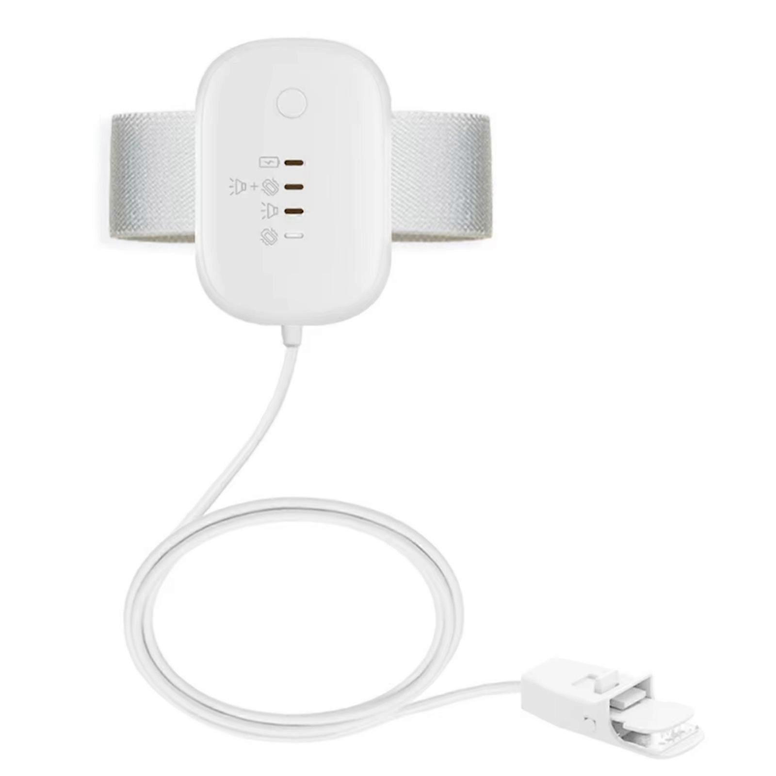 Children Bedwetting Alert Device with Sound and Light Notification Plastic Texture Suitable for Improved Night Awareness  White