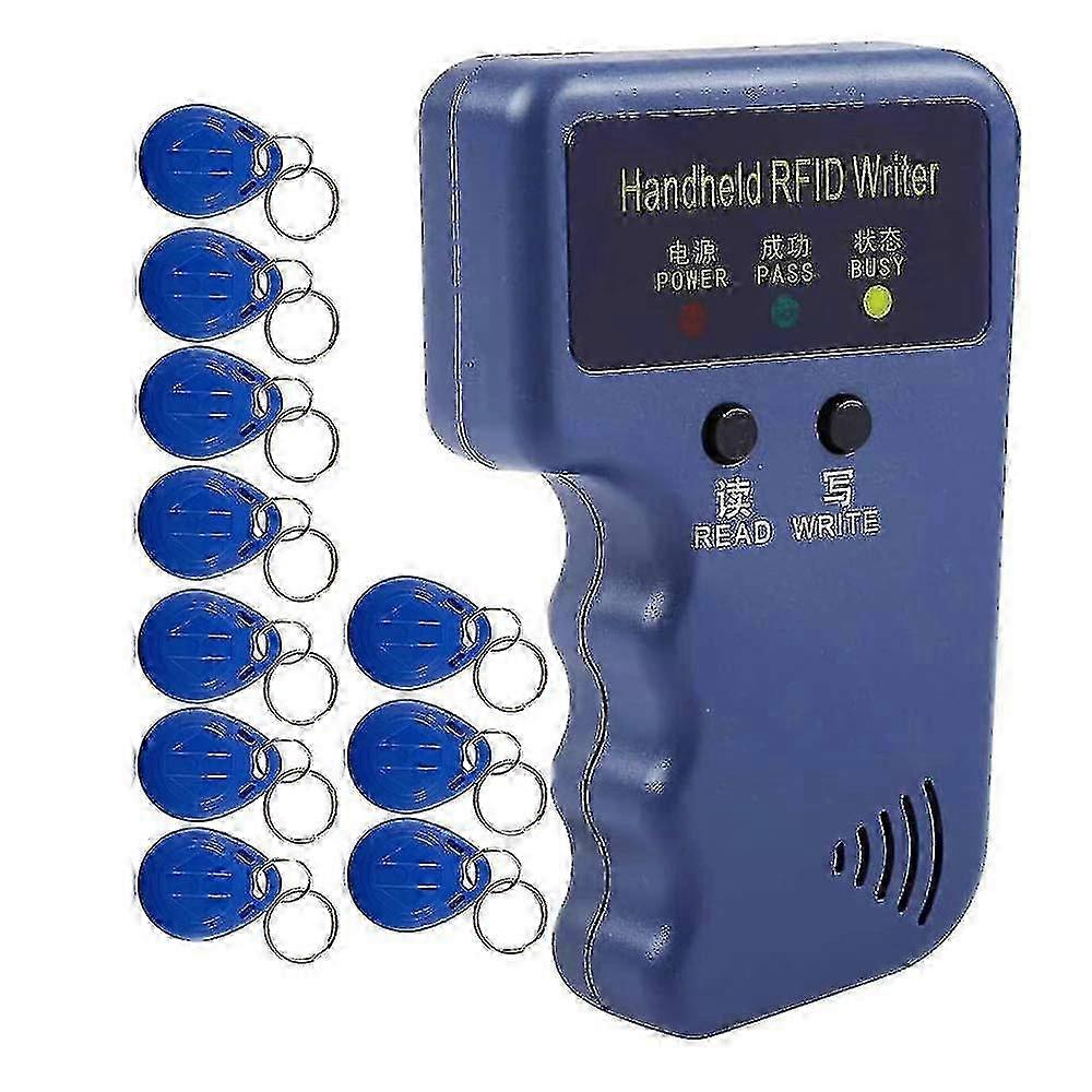 Handheld 125khz Rfid Reader Writer Duplicator Copier, Upgrade Id Card Cloner Programmer, con 10pcs Rewritable Cards-haoyi