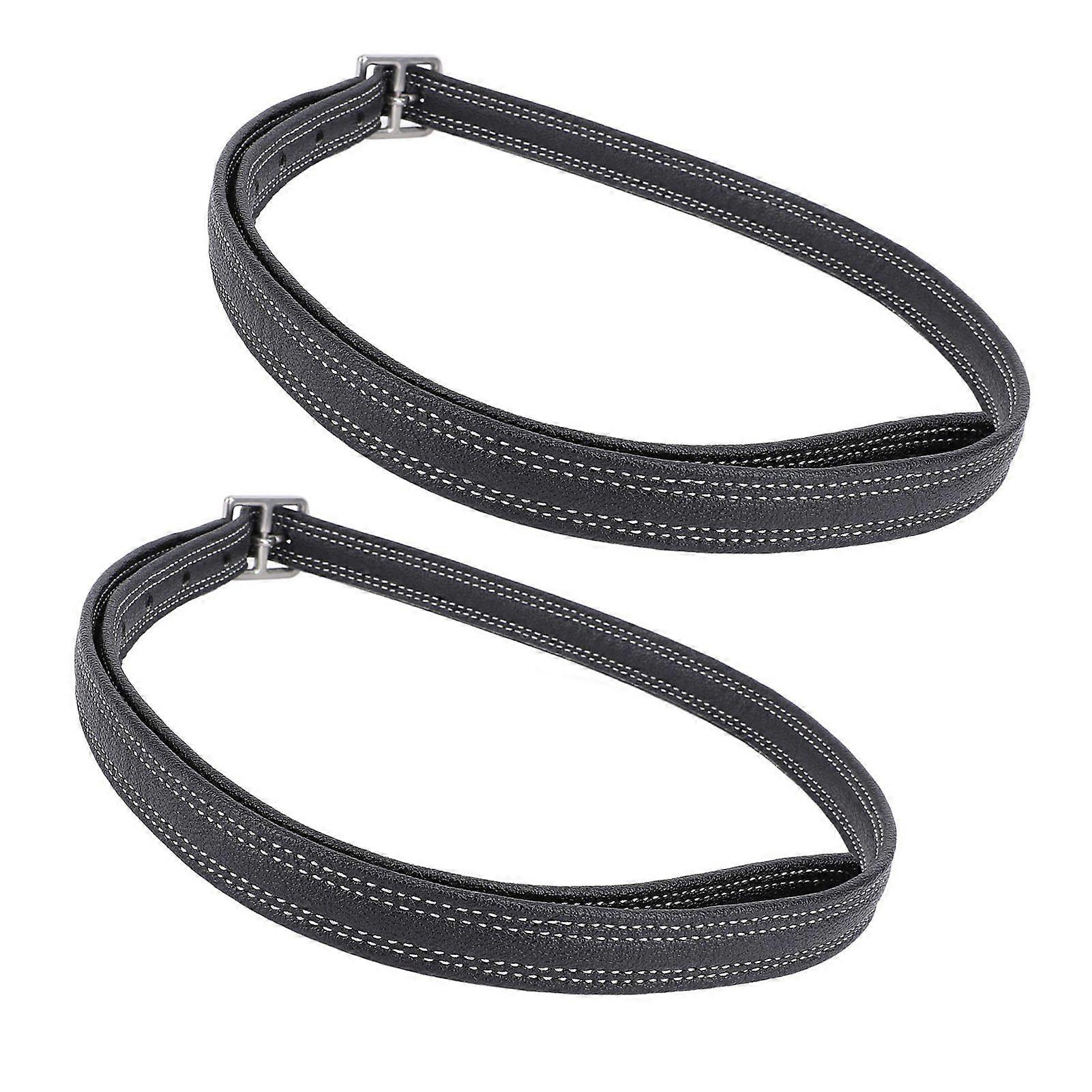 2pcs Reitsteigbügel Gurt Rindsleder verdickt Trense Strap Elastischer Gürtel Reitausrüstung für das Reiten