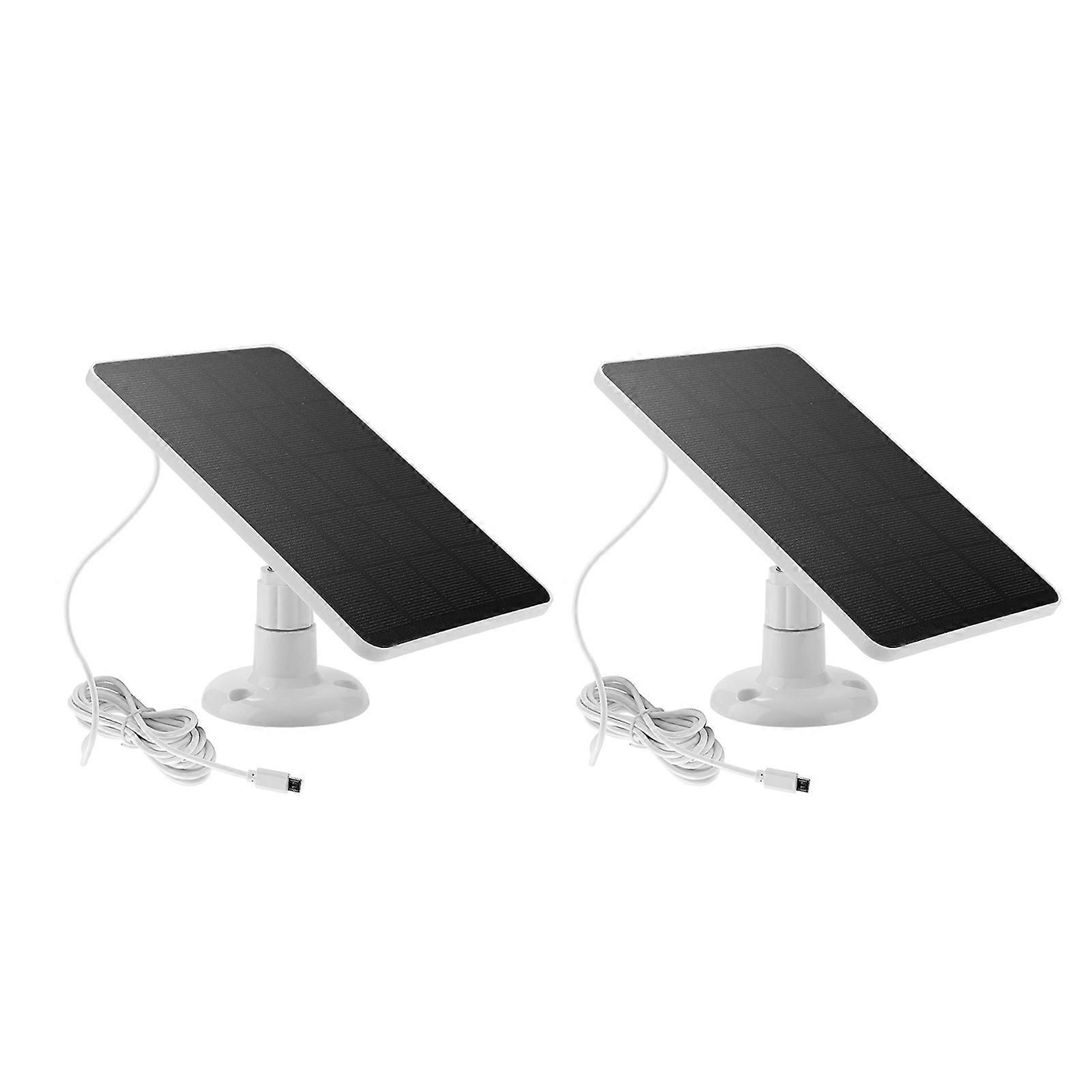 Solar Panel for Security Camera Solar Panel for Outdoor Camera 4W 5V Solar Panel with Type-C and Micro USB Connector IP65 Waterproof 360° Rotating Pa