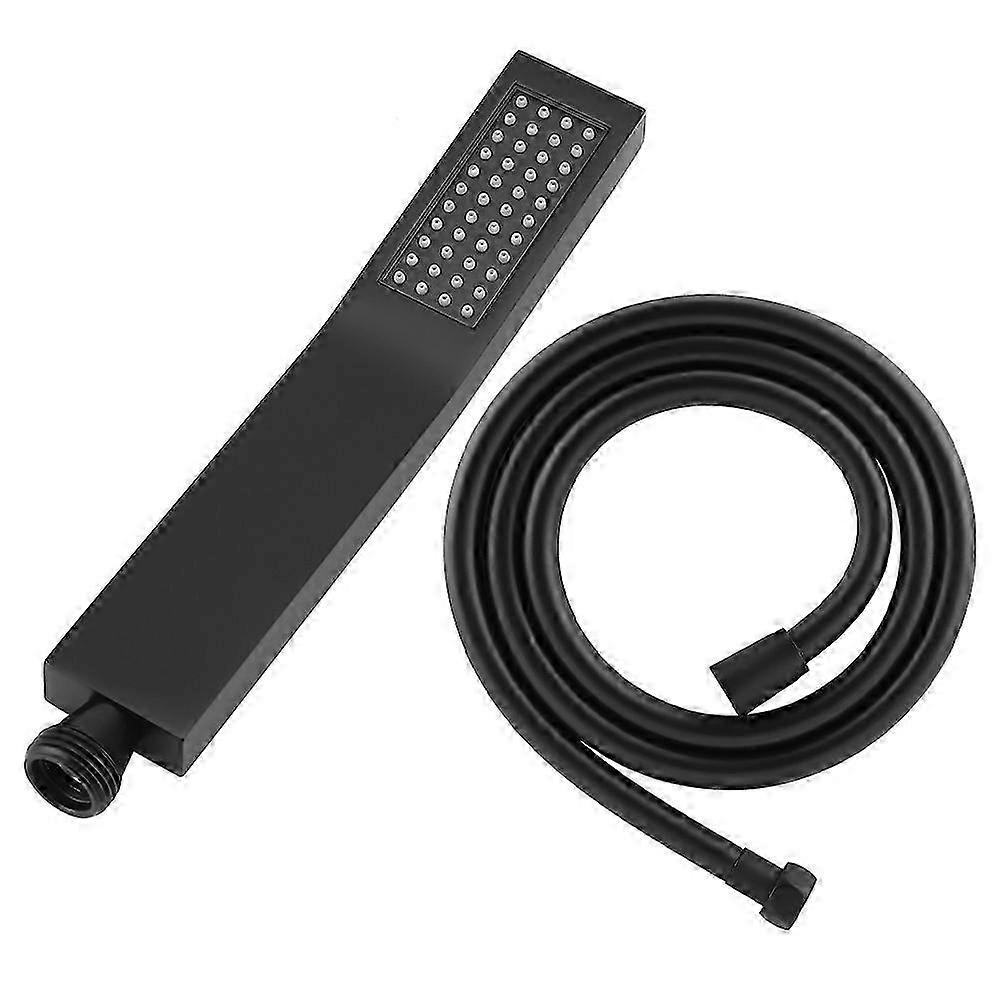 Quadratischer Handbrausekopf aus mattem Messing mit Schlauch