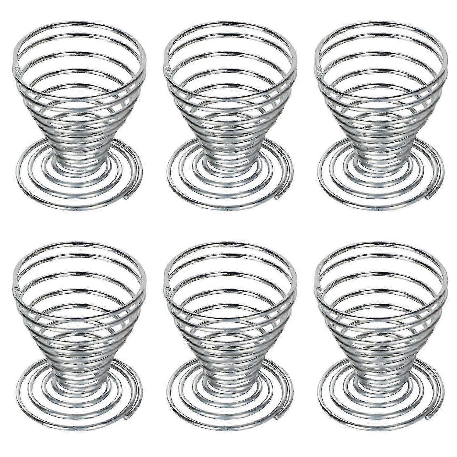 Brushed Steel Wire Spiral Spring Egg Cups