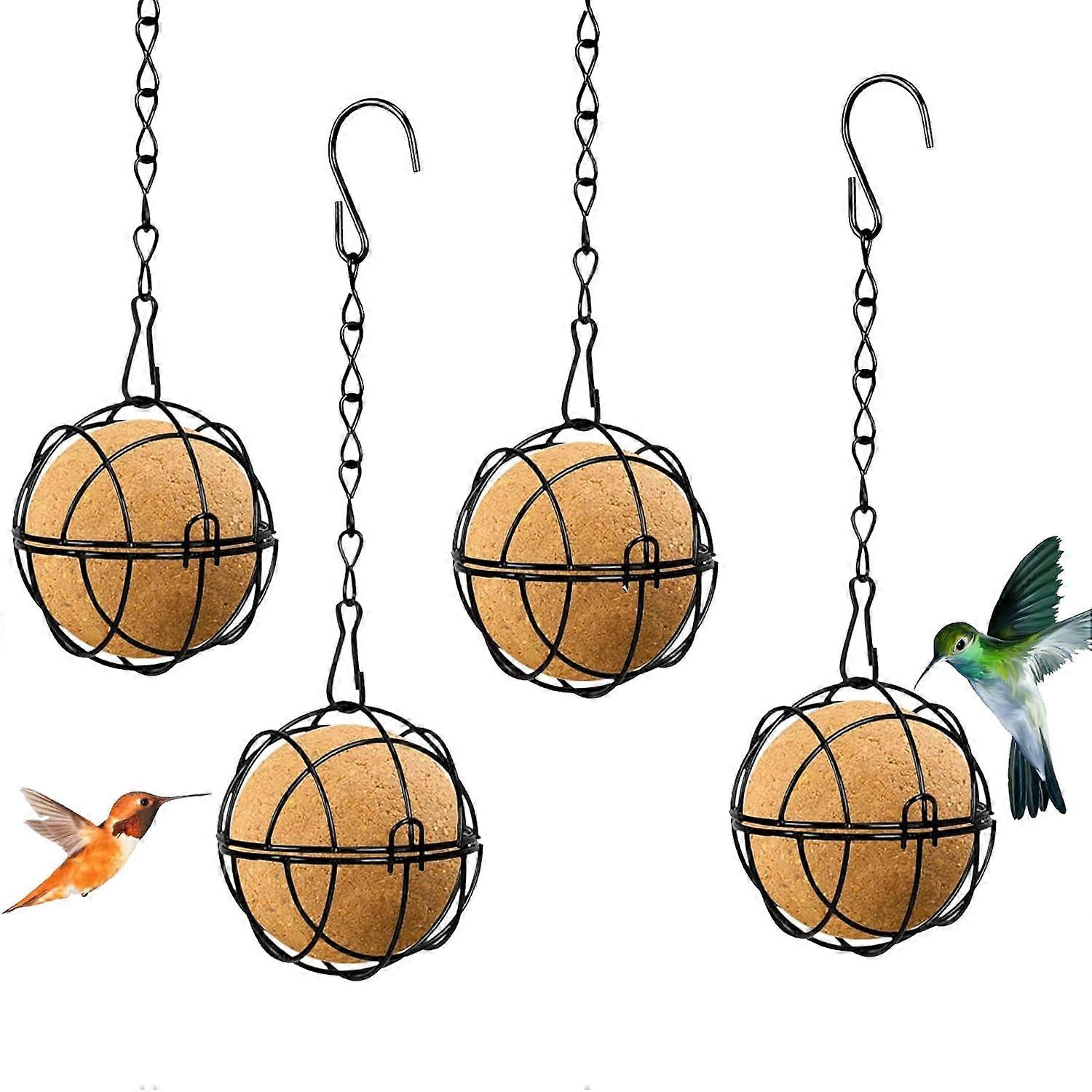 4 Pack Metal Hanging Window Feeder Feeder with Sshaped Hooks for Wildlife Birds Garden Black