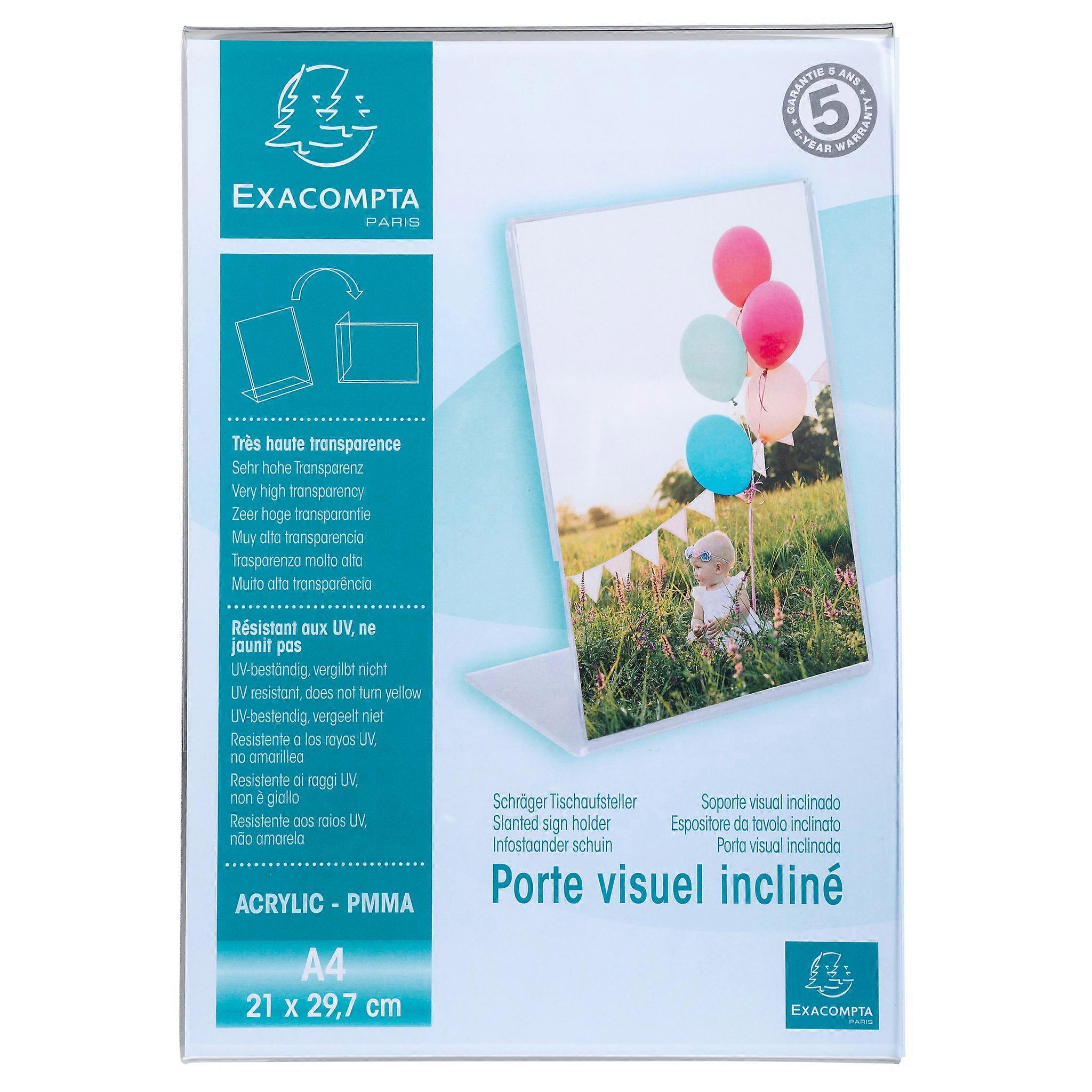 Exacompta 84058D 30x Porta visual inclinado A4 cristal