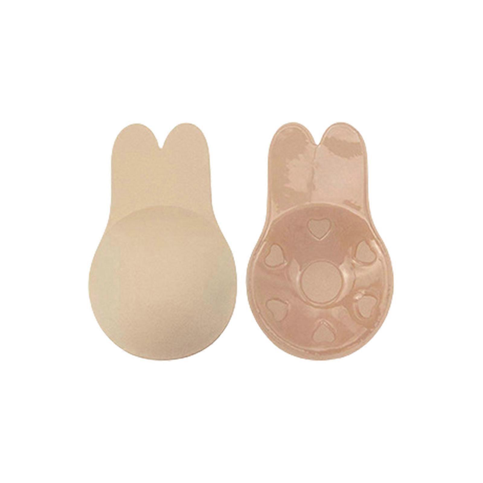 Kadınlar için Silikon Meme Kapakları Kaldır Yapışkan Pastalar Tavşan Kulakları Push Up Yeniden Kullanılabilir Yapışkan Göğüs Örtüsü Sütyen Pedleri renk 1SM