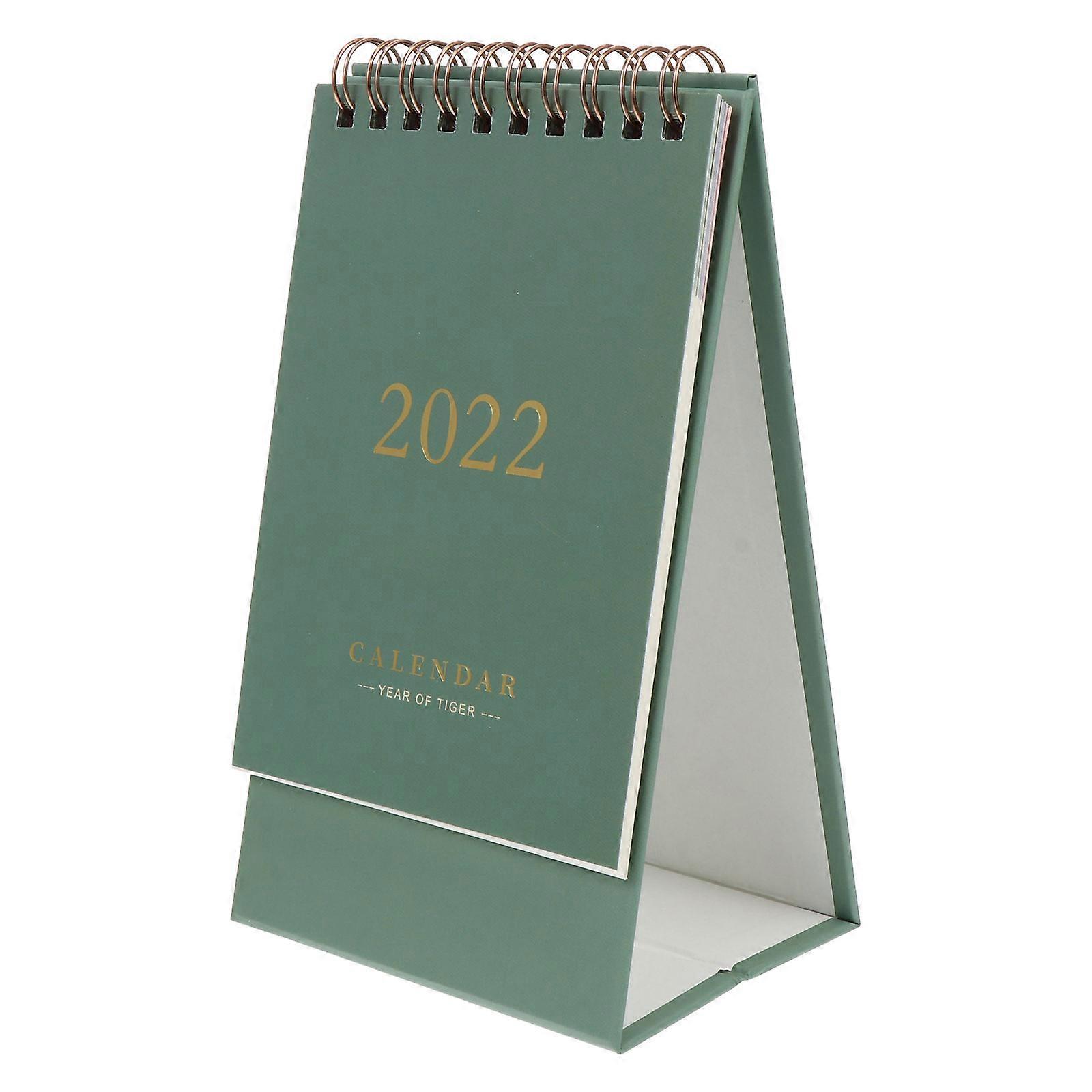 Desk Calendar Office Desk Calendar Time Checking Memo Writing Planning Triangular Green 16.5X9.5CM 1Pcs