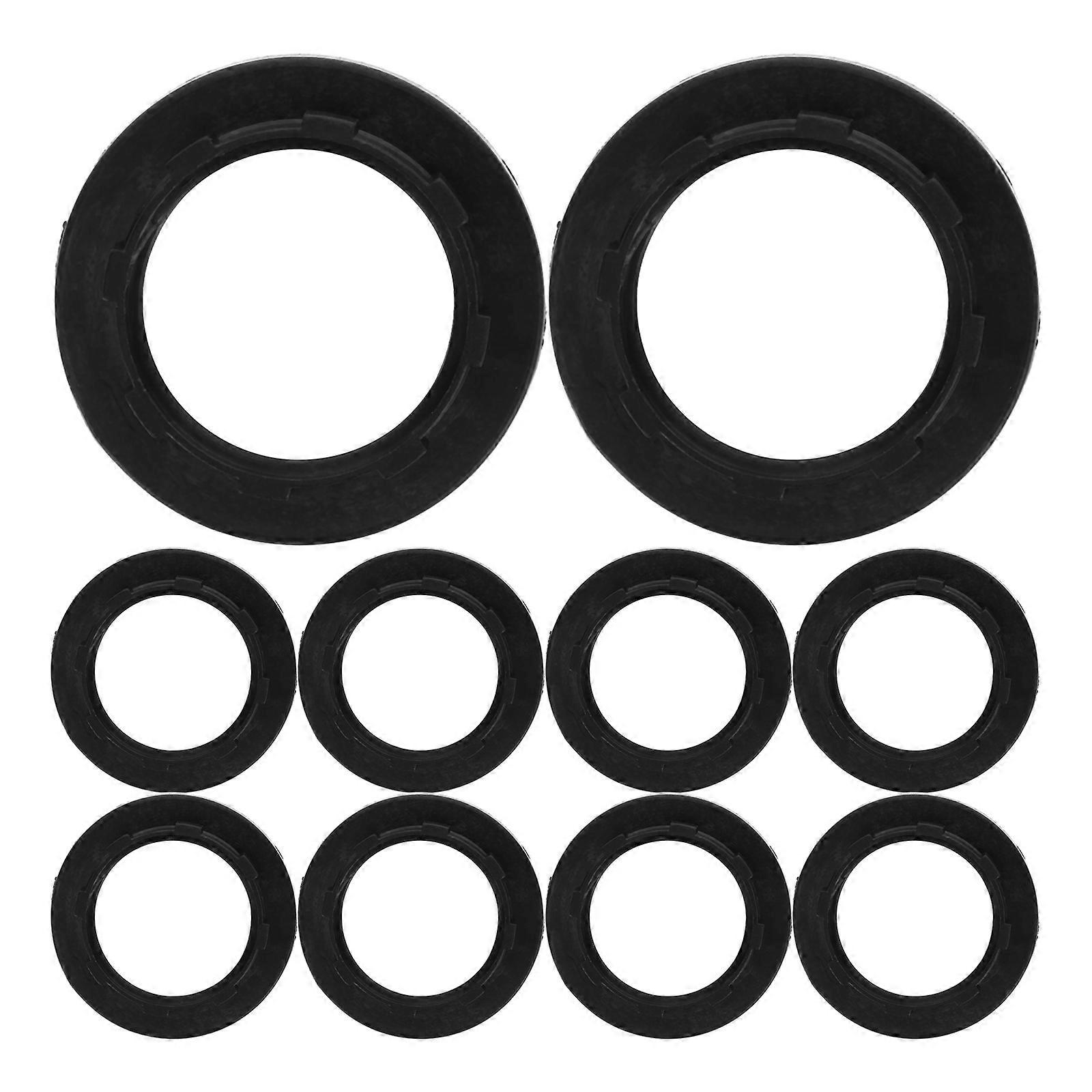E14 Standard Thread Light Socket Ring Black Plastic Adapter for Bathroom Bedroom Kitchen 10Pcs
