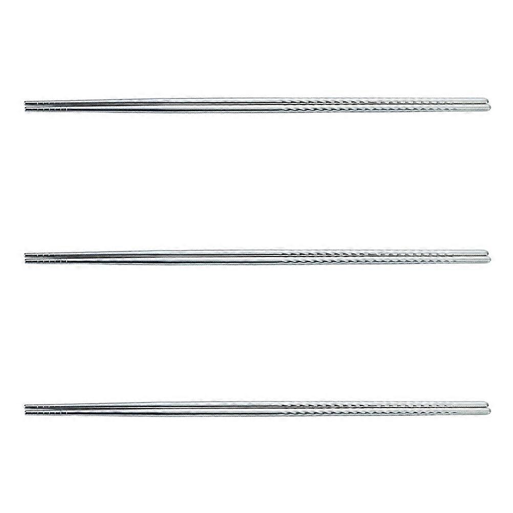 Extra Long Stainless Steel Cooking Chopsticks Set with Non Slip Grip – Heat Resistant Reusable Tableware for Frying, Hot Pot, and Daily Meals