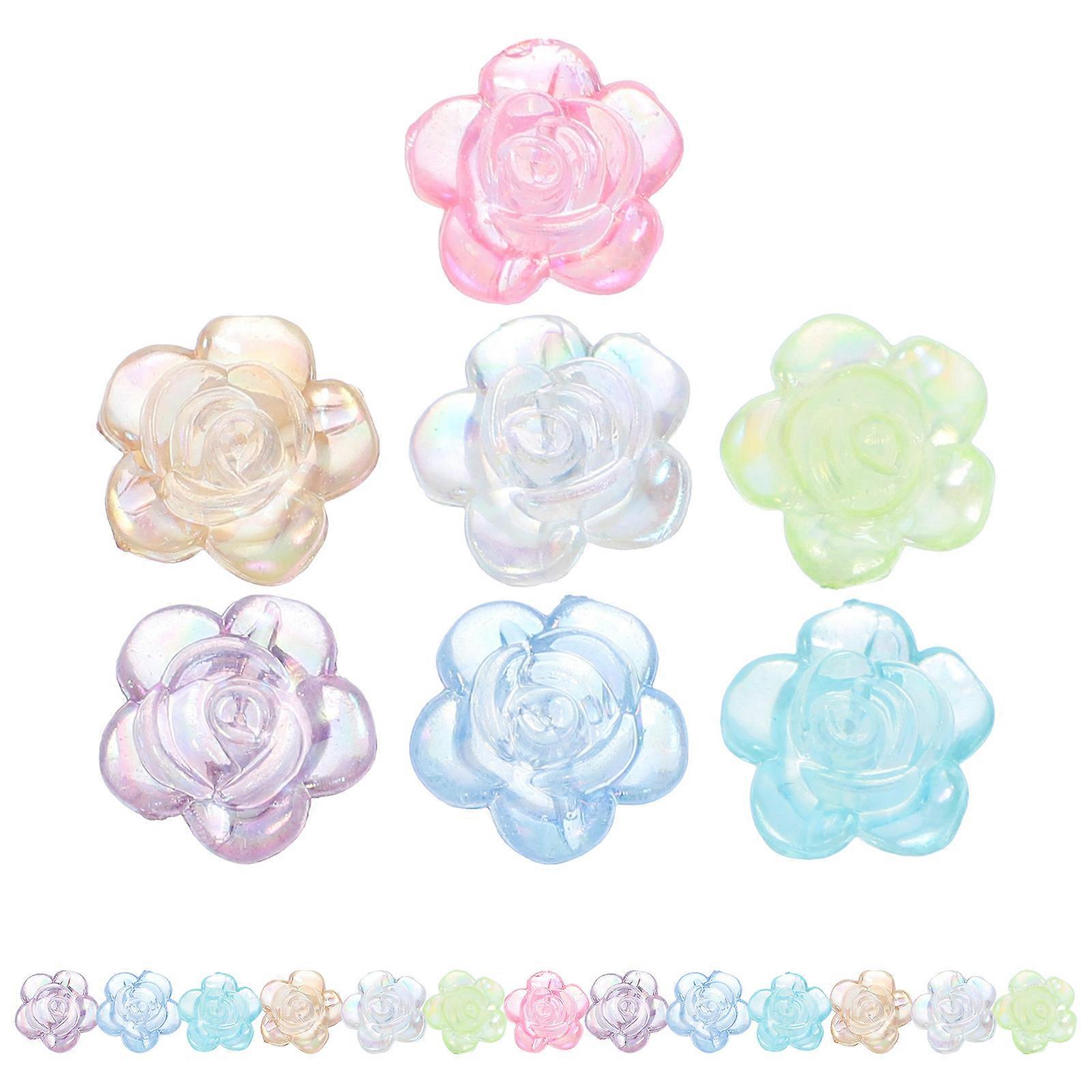 Diy Resin Spacer Beads Flower Beads For Crafting Assorted Color 1.3X1.3cm 20Pcs