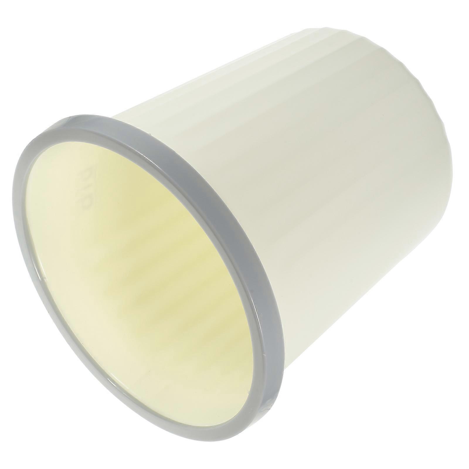 Trash Can with Presser Ring Kitchen Waste Bin Simple Design White 9.6X9.3X7.1in 1Pack