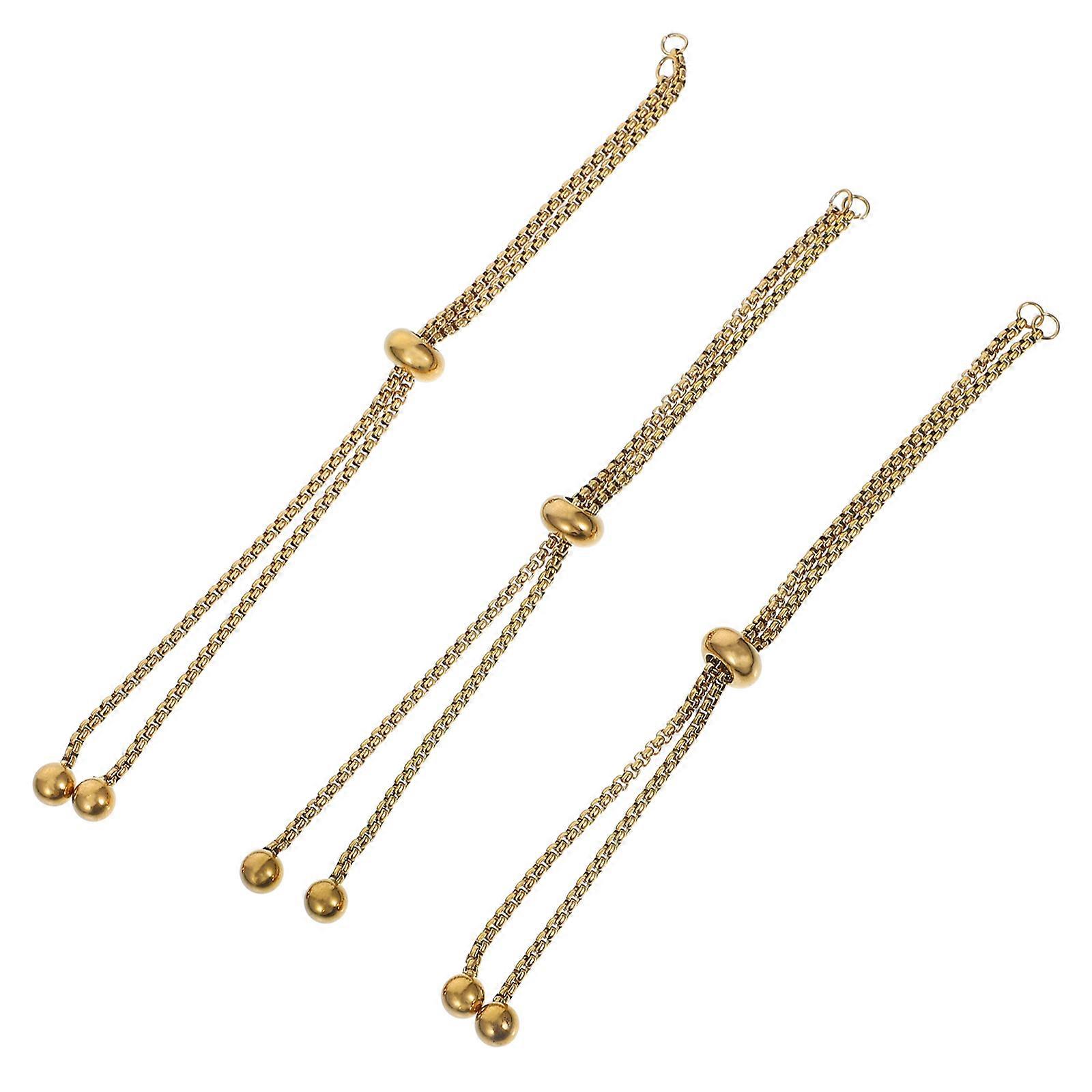 a polished and professional product description based on your input:
**3PCS Adjustable Bracelet Extender Chain – Durable Stainless Steel for DIY