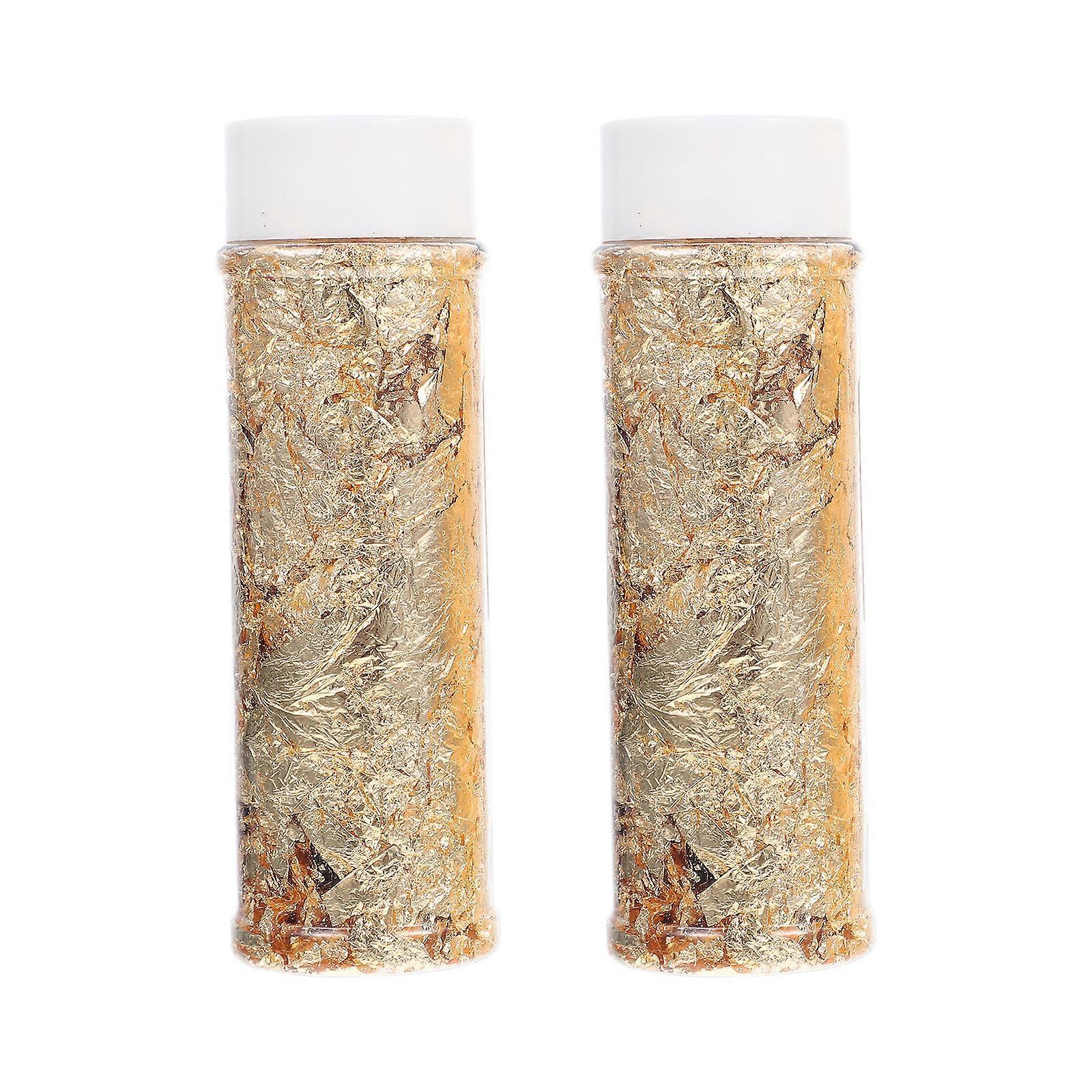 Foil Flakes For Crafts Gold Foil Cupcake Glitter Sprinkles DIY Baking Home Bakers 2 Bottles
