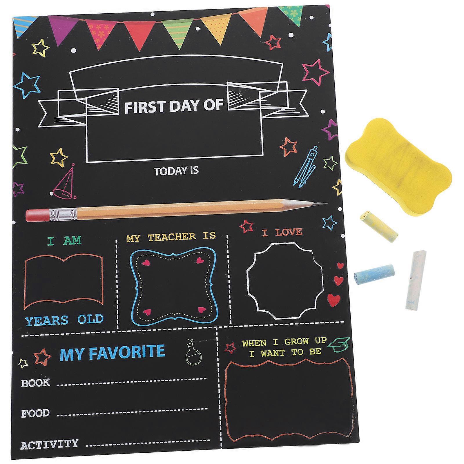 Wooden Double Sided Chalkboard for First Day of School Sign with Smooth Edges for Kids Room Decoration to Record Memories and Celebrate Back to