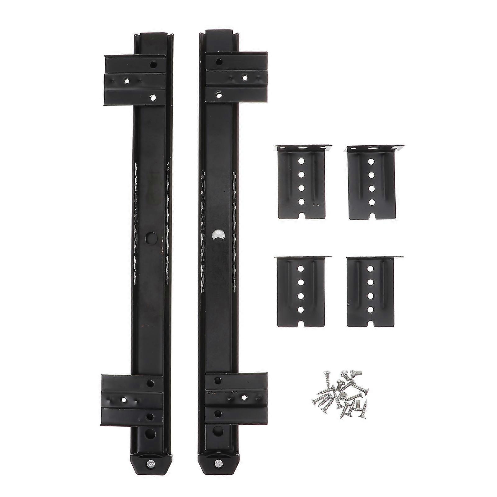 Kitchen Drawer Slides Black Steel Rectangular Shape For Drawers 2Pcs