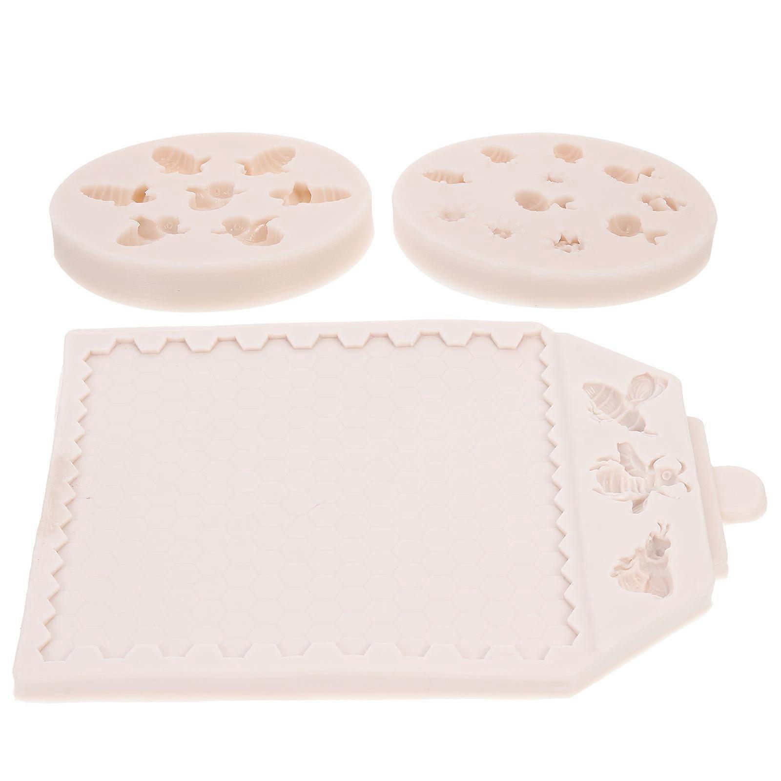Silicone Fondant Mould Creative Honeycomb Shaped Baking Molds For Home Kitchen 3Pcs