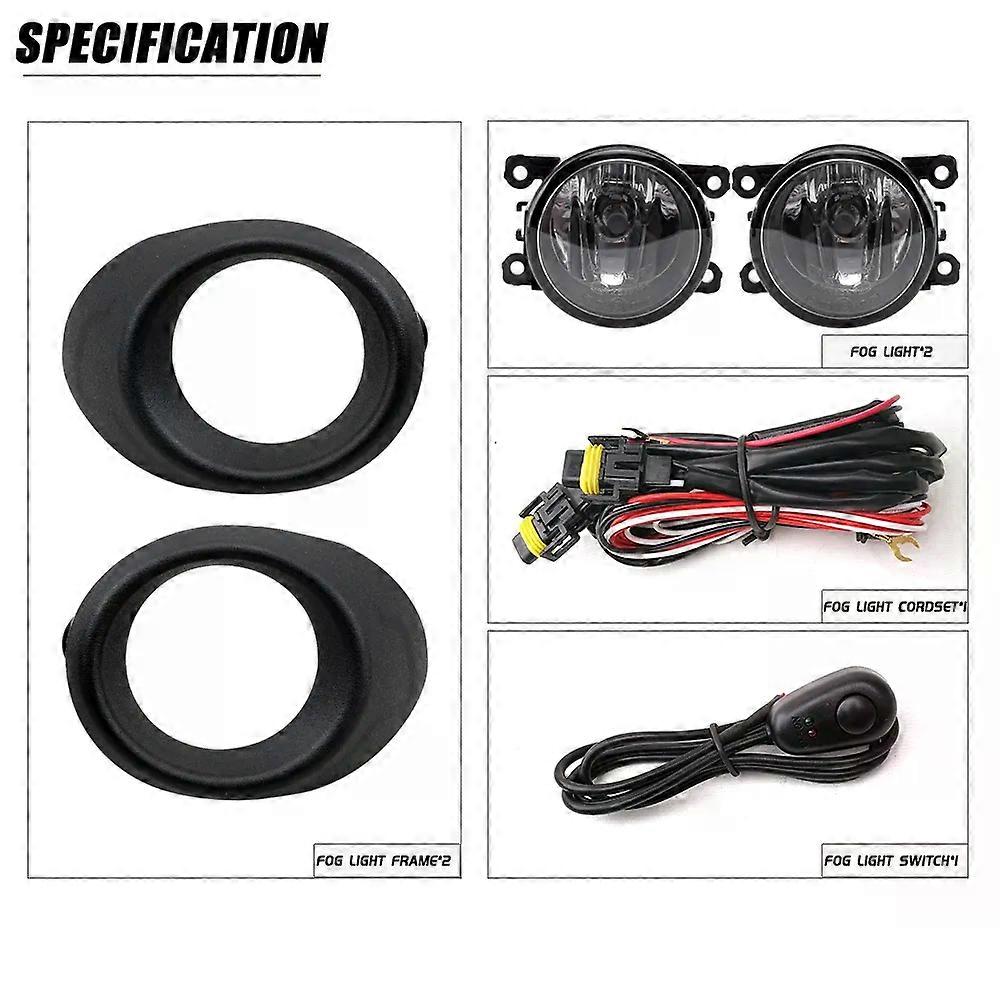 Front Bumper Fog Lamp Upgrade Kit For Ford Ka+ 2015 2016 2017 2018 Version Additional Foglight Set Switch + Wiring