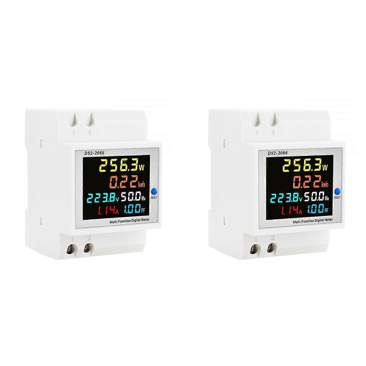 2X Digital Single Phase Energy Meter Tester Power Usage Monitor AC110V 40V-300V100A Frequency Power