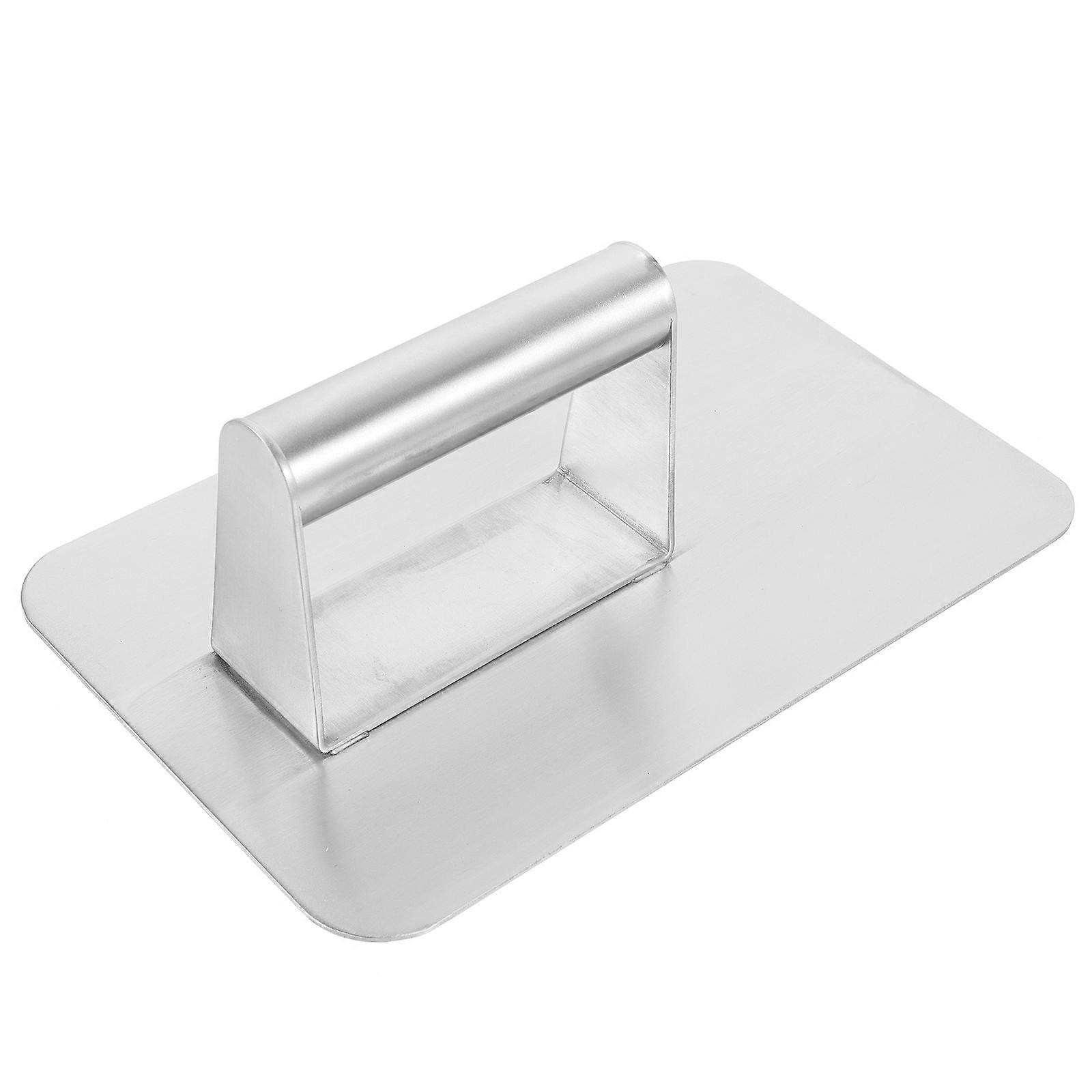 Heavy Duty Stainless Steel Burger Press with Thick Smooth Panels and Riveted Handle for Even Cooking Meat Molding in Grilling and BBQ