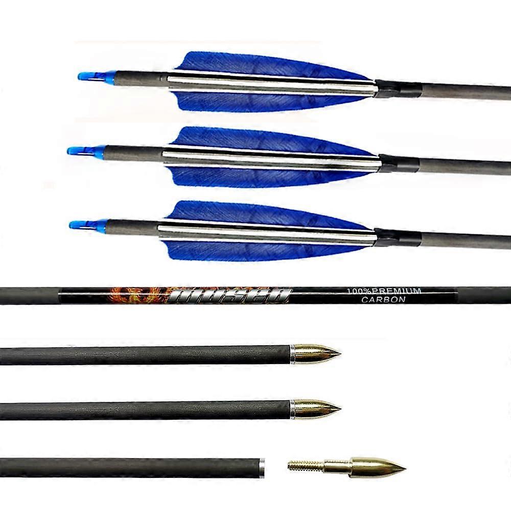 Πακέτο 6 Κάρβουνο Βέλος ID 6.2 mm Σπονδυλική στήλη 500 27 ίντσες Κυνήγι Τοξοβολία