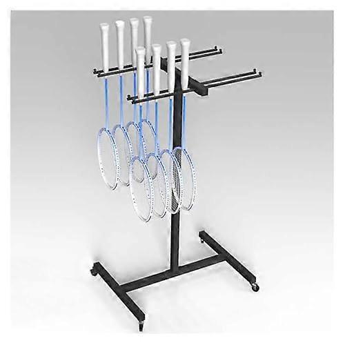Tennis racket storage rack, durable, mobile badminton racket holder, spacesaving, for schools, badmintontennis courts