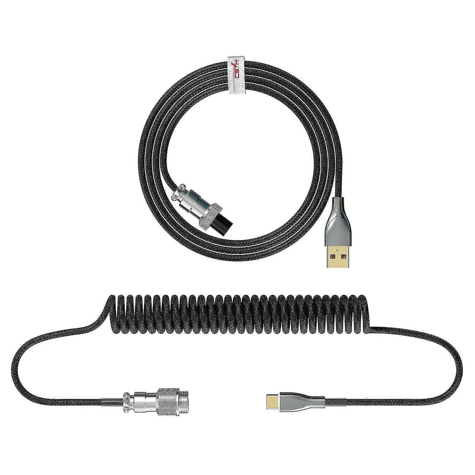 Type C USB Cable Mechanical Keyboard Spiral 2.2m Gaming Coiled Cable