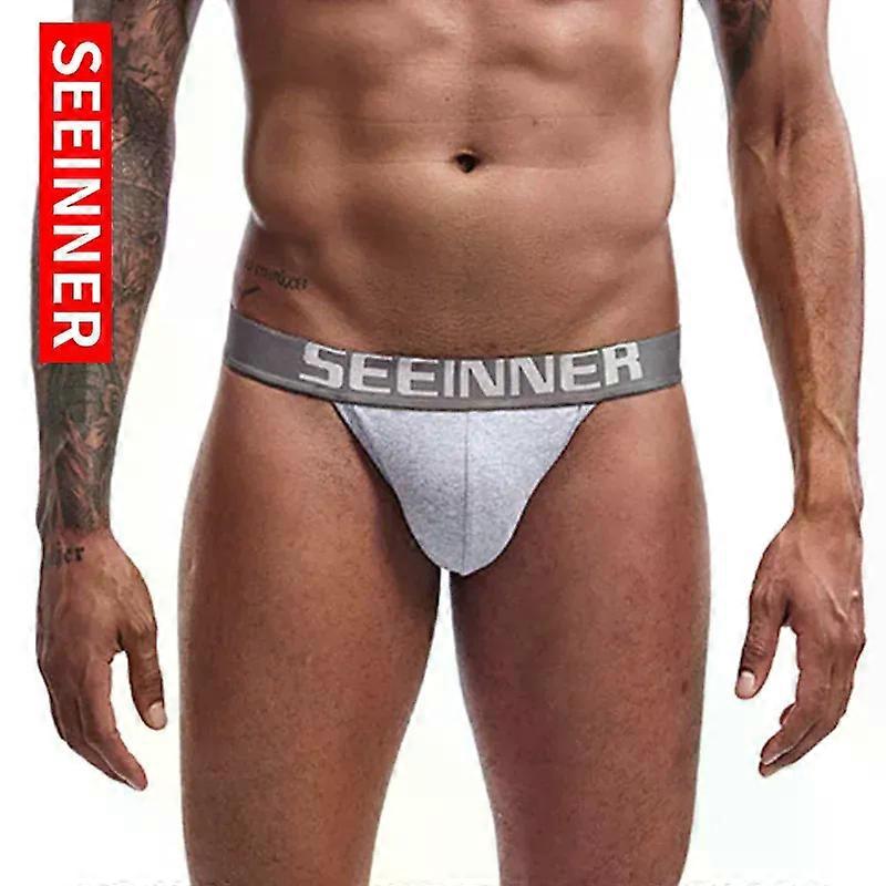 Men's Sexy Jockstrap Gays Erotic Low-rise U Convex Pouch Underwear Cotton Breathble Comfortable Elastic Homme Open Buttock Thong