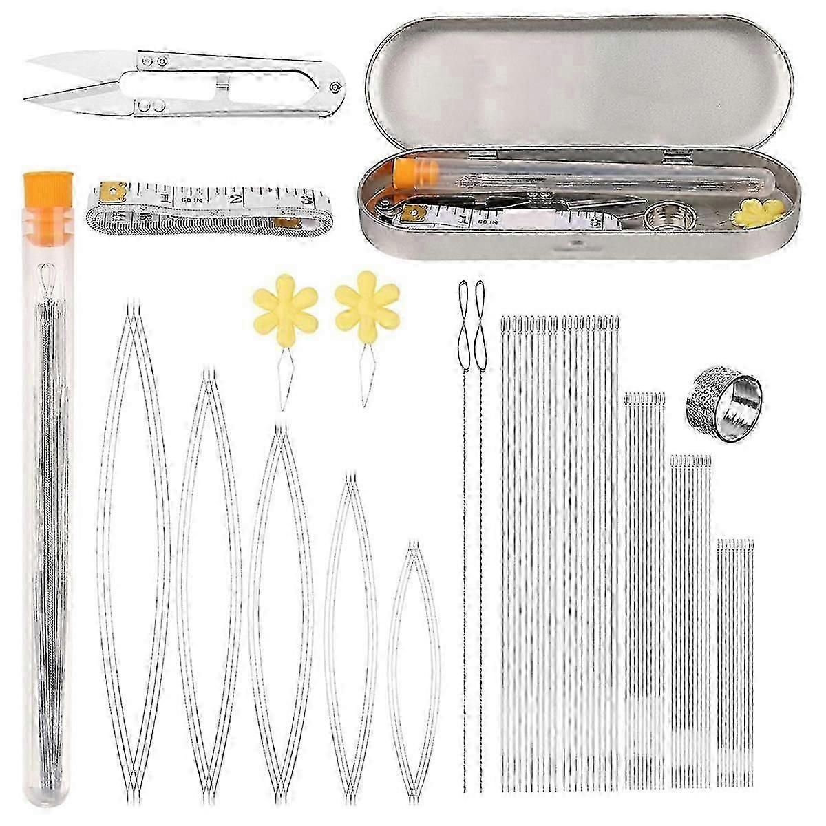 74 Pcs Beading Needles Set for Jewelry Making, Including Various Sizes and Types of Beading Needles