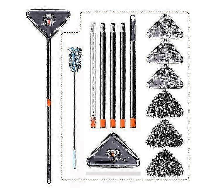 Triangle Microfiber Dusting Mop Cleaning Tool Kit with Extension Rod