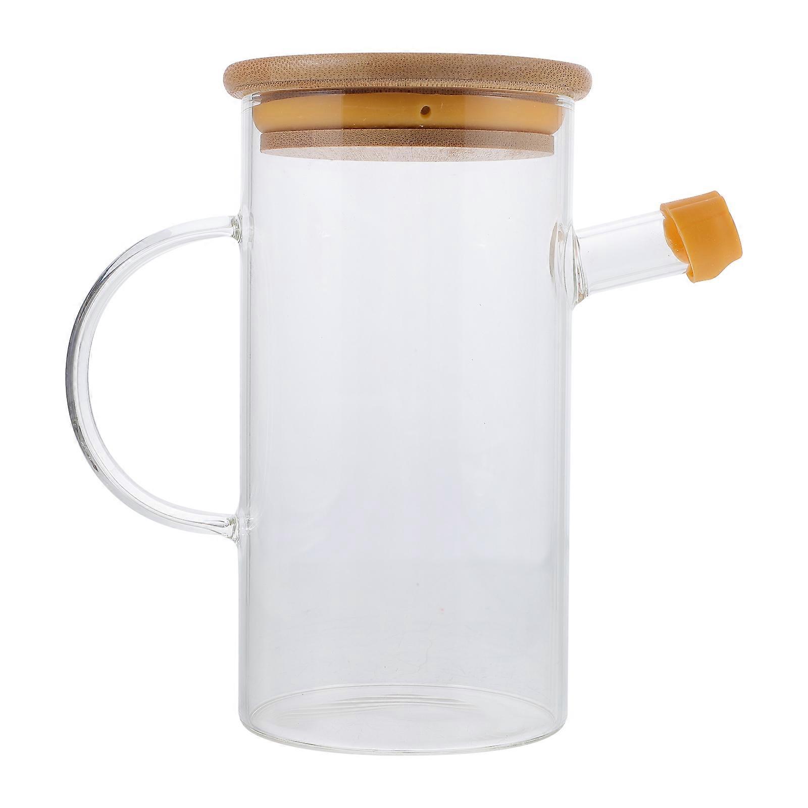 Glass Condiment Bottle Simple Leak-Proof Storage Kitchen Tool 10X8CM Transparent 1Pack