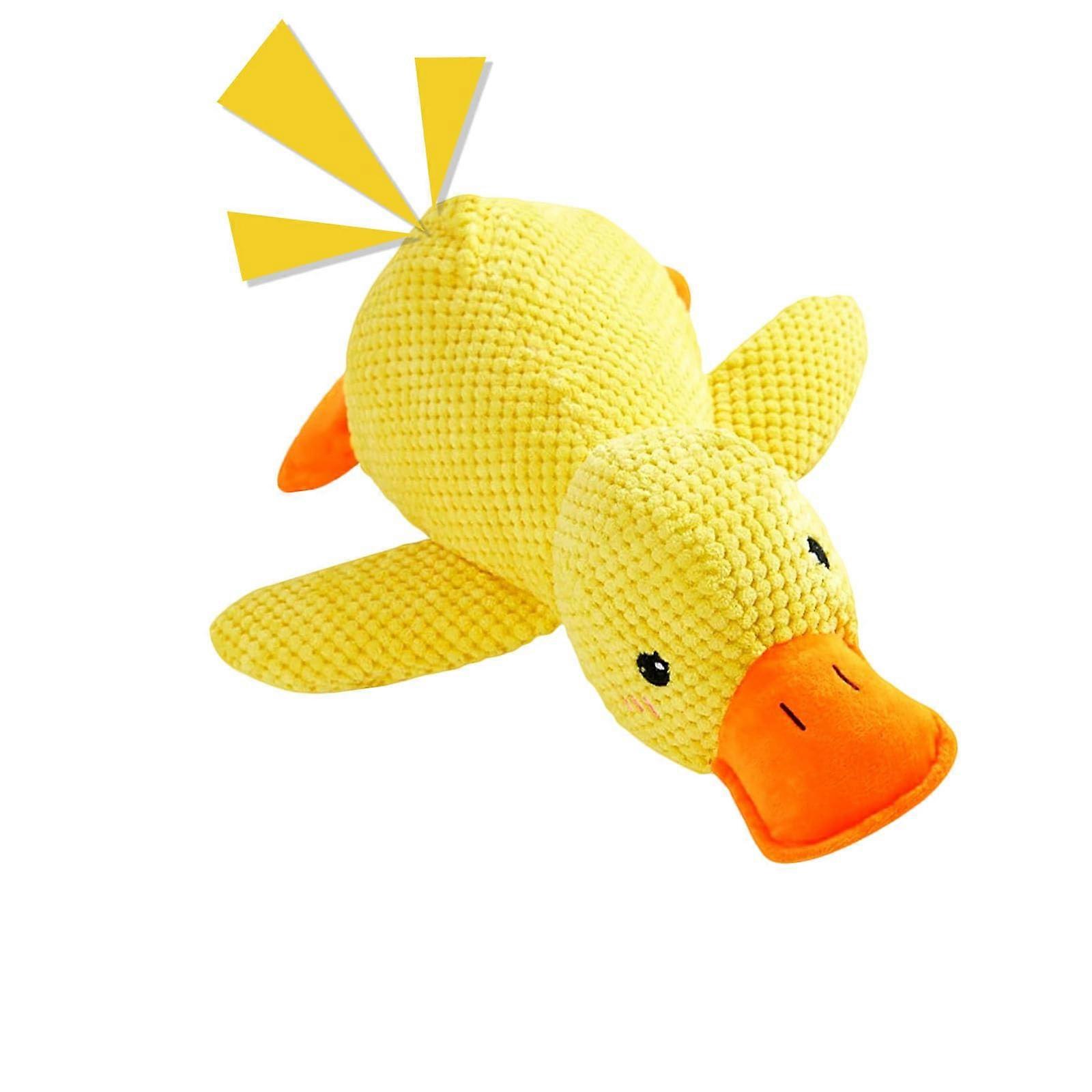 AntiStress Dog Toy, AntiStress Duck Dog Toy, Squeaky Plush Toy, Yellow Duck for Dogs, for Small Medium Large