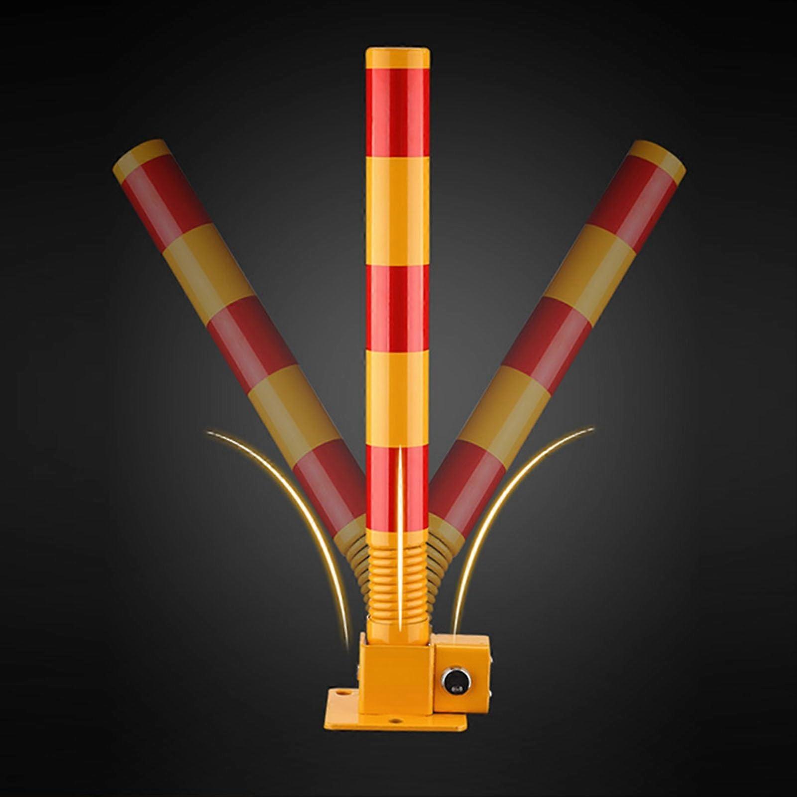 Barrier Post Safety Bollard, Foldable, Driveway Barrier, 24 Inch  (Red)