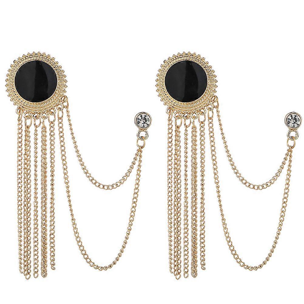 男性用ラペルピンタッセルシェイプ合金素材フェスティバルアクセサリー9x2.5cm 2パック