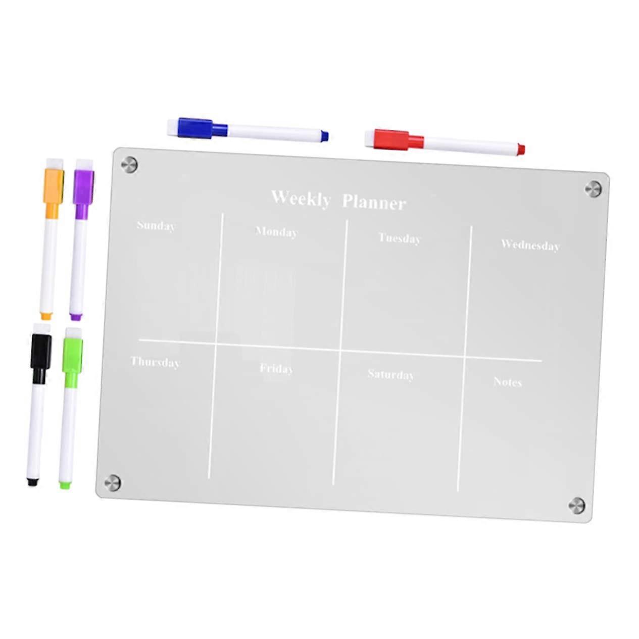 1 Set Magnetic Memo Board, Writable Acrylic Whiteboard for Refrigerator
