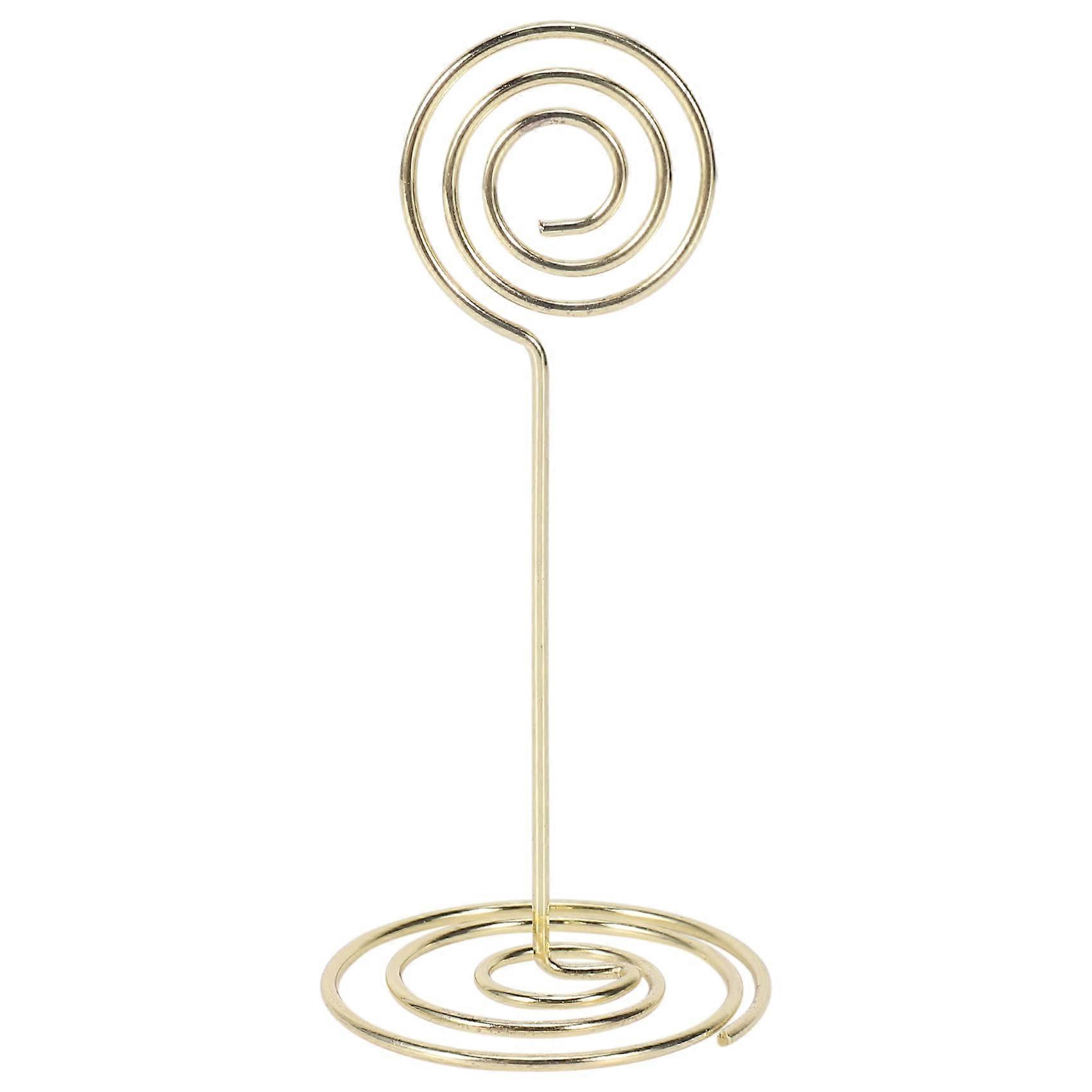 12 Pack Table Number Card Holders Round Shape Photo Display Stands Menu Clips in Gold Color for Events and Weddings