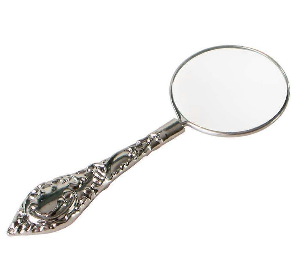 Hand magnifier, reading magnifier, 4x HD lens diameter 45 mm, metal handle