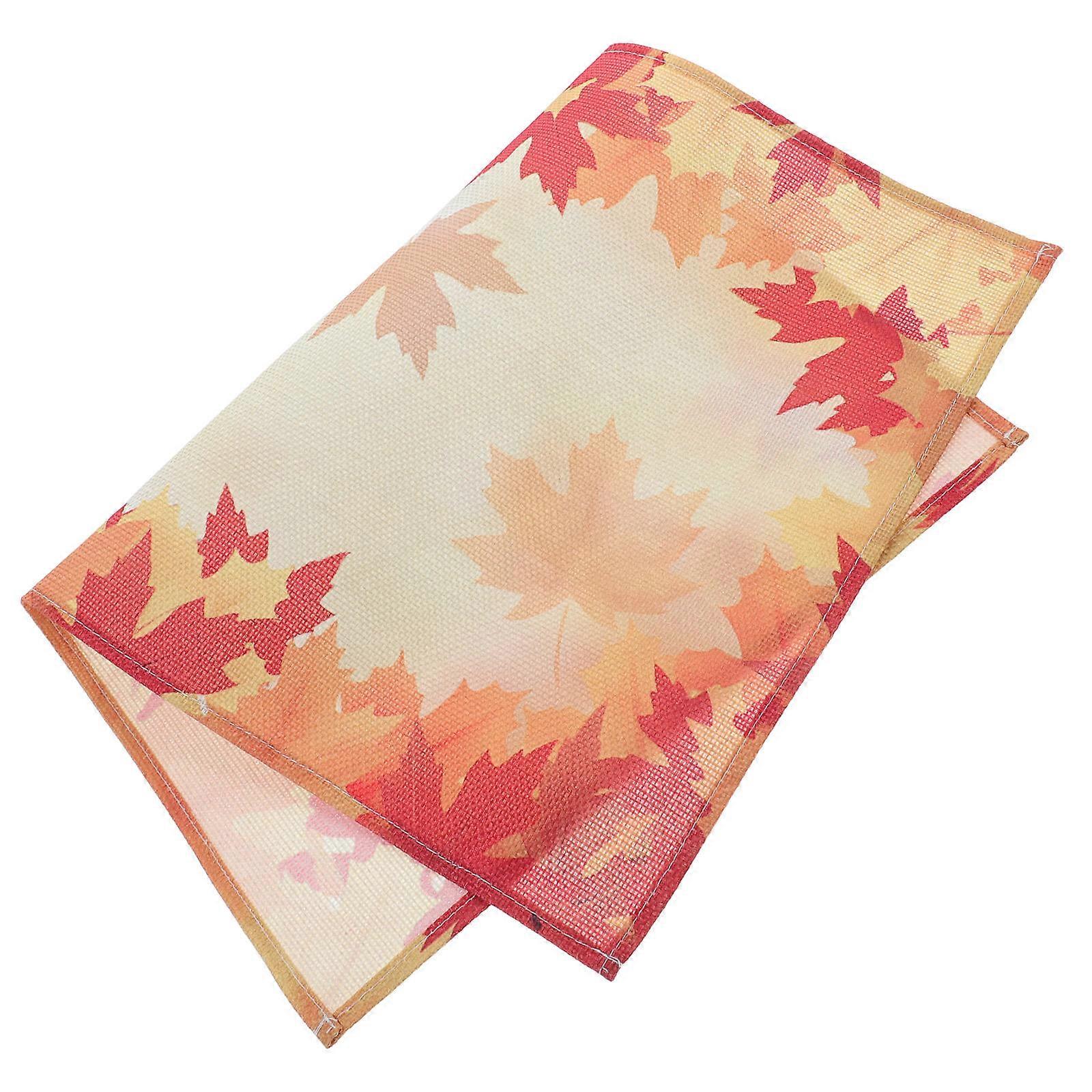 Leaf Placemat Harvest Maple Leaf Autumn Thanksgiving Table Mat Orange 45.00X30.00X0.10CM Linen Anti-slip 1Pcs