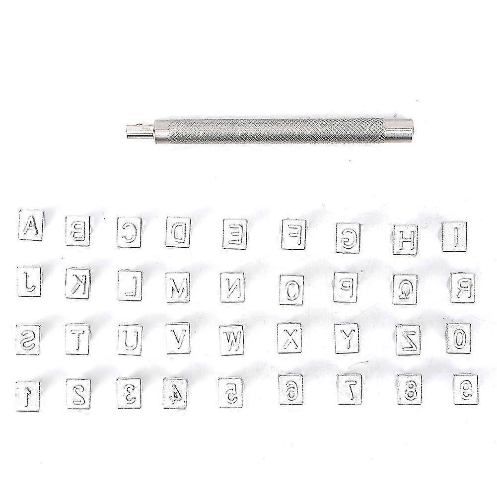 36PCS Alphabet & Number Stamp Punch Set DIY Leather Craft Stamping Tool Kit (6mm)