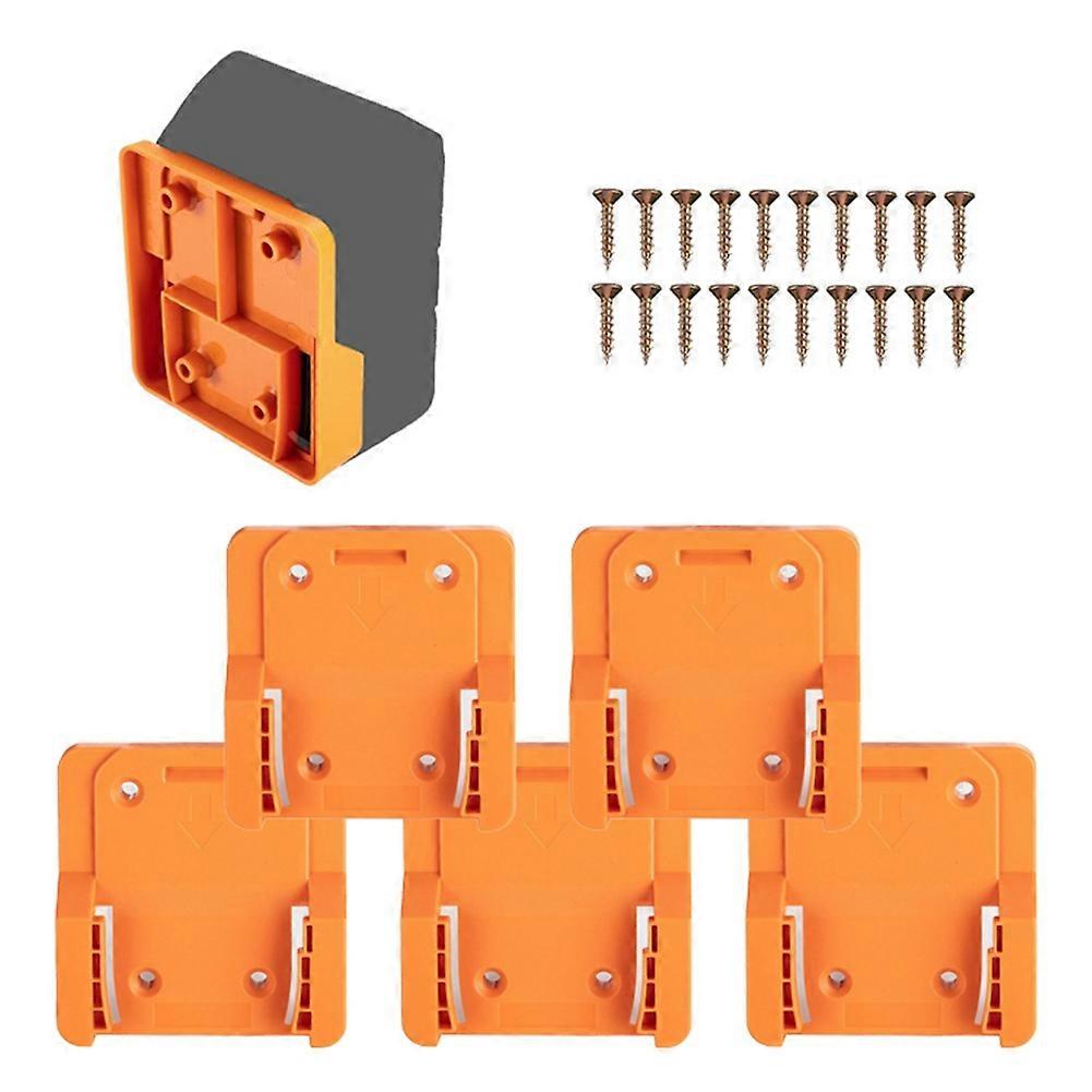 5Pack Battery Wall Mount Holder & Drill Tool Mount - for RIDGID 18V Li-Ion Drill, Fits Work Van, Shelf, Toolbox