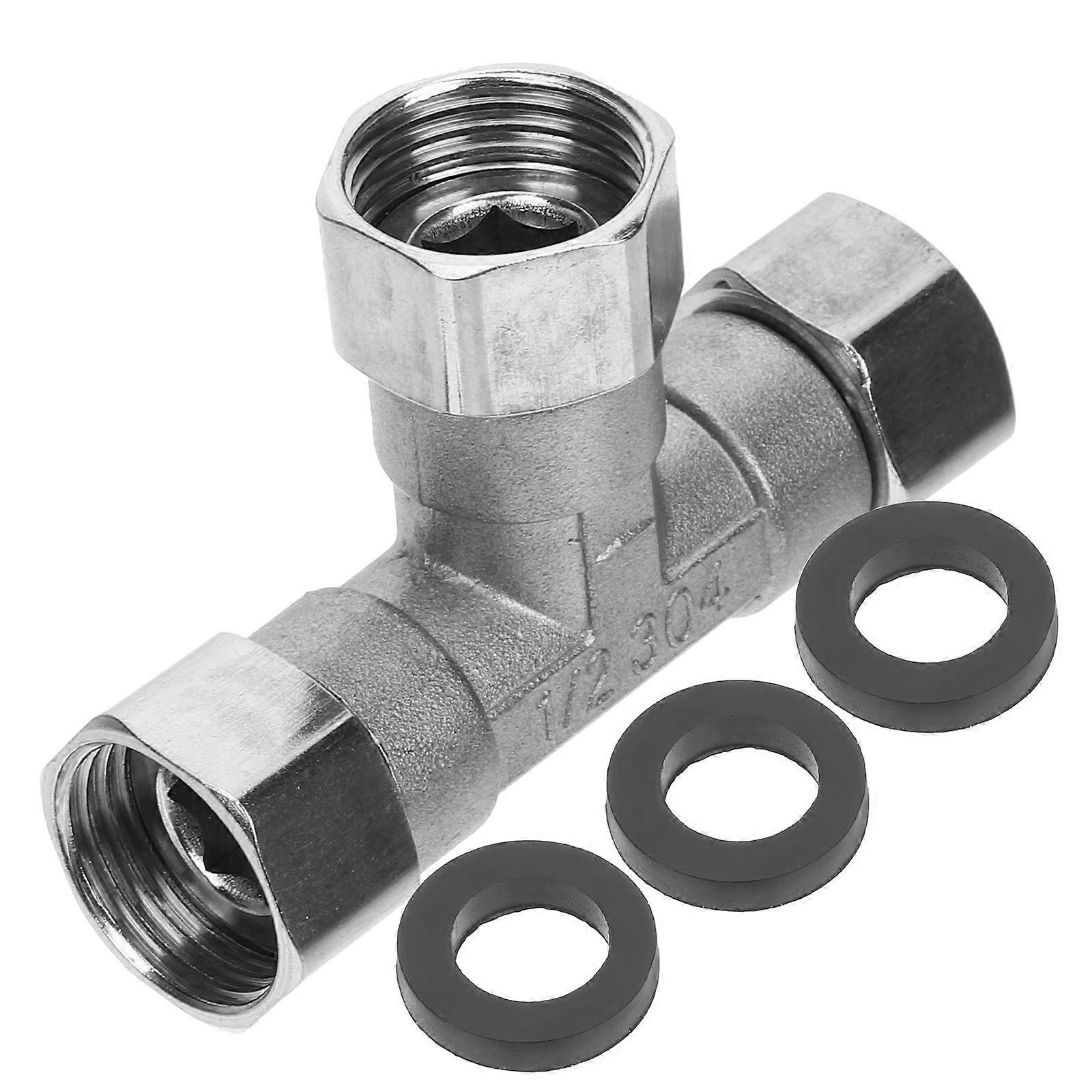 Water Hose Connector Faucet Hose Splitter Hose Diverter for Sink Handymen Silver 1Pcs