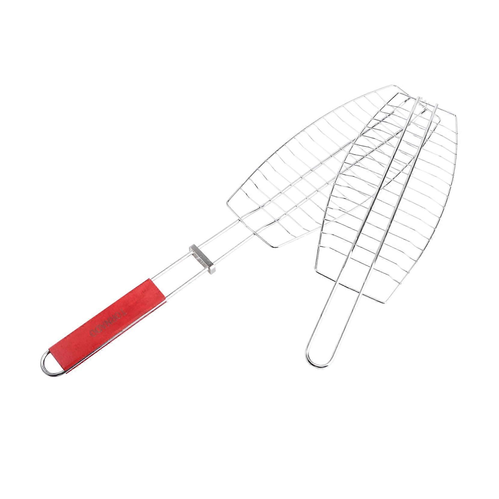1 Piece Fish Grill Basket Round Grill Net Fish Clip Grill Tool for Fish Enjoyment for Household Silver Durable
