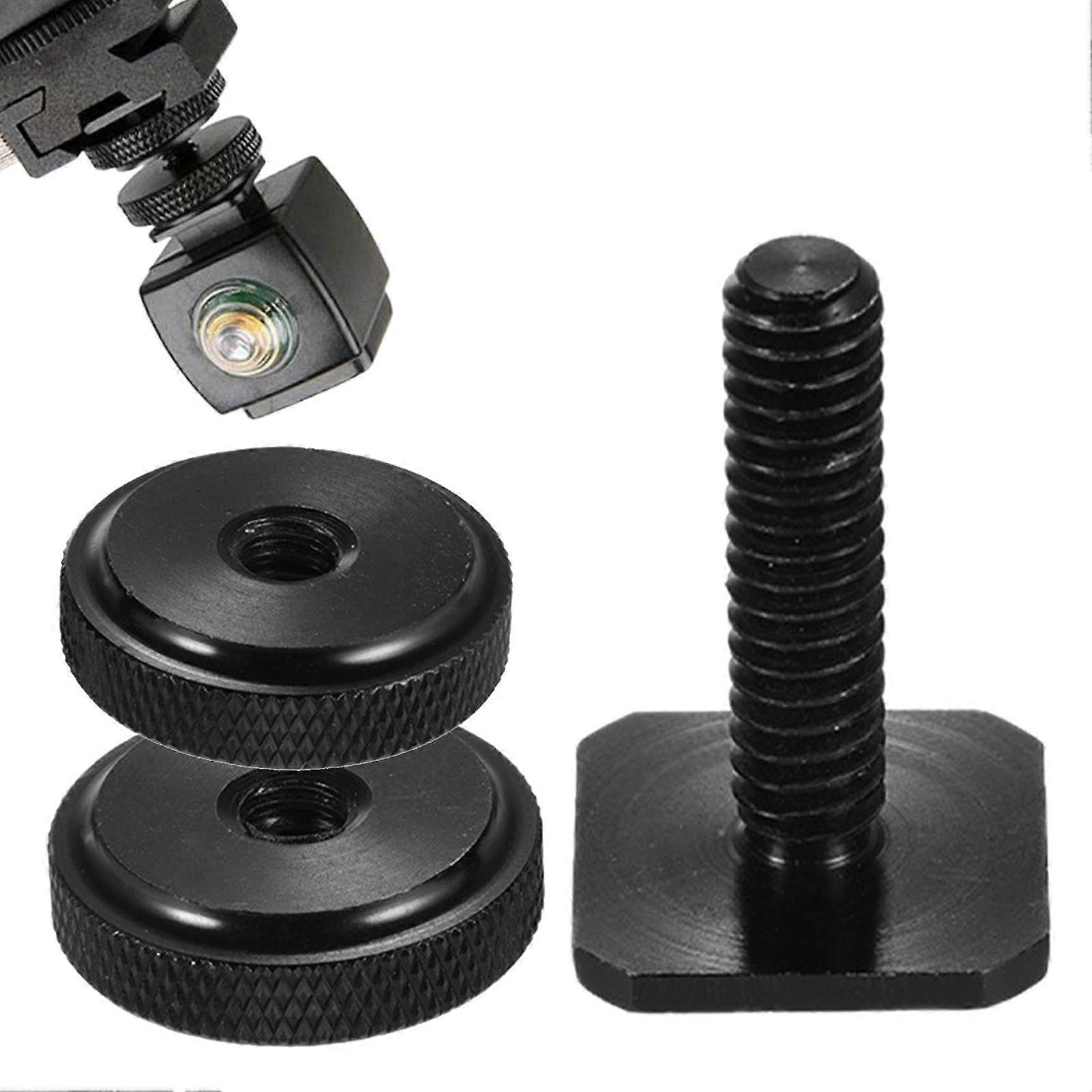 Hot Shoe Adapter for Flash Double Screw 1/4' Screw Hot Shoe Mount Photography Tripod Screw Converter for Field Monitor
