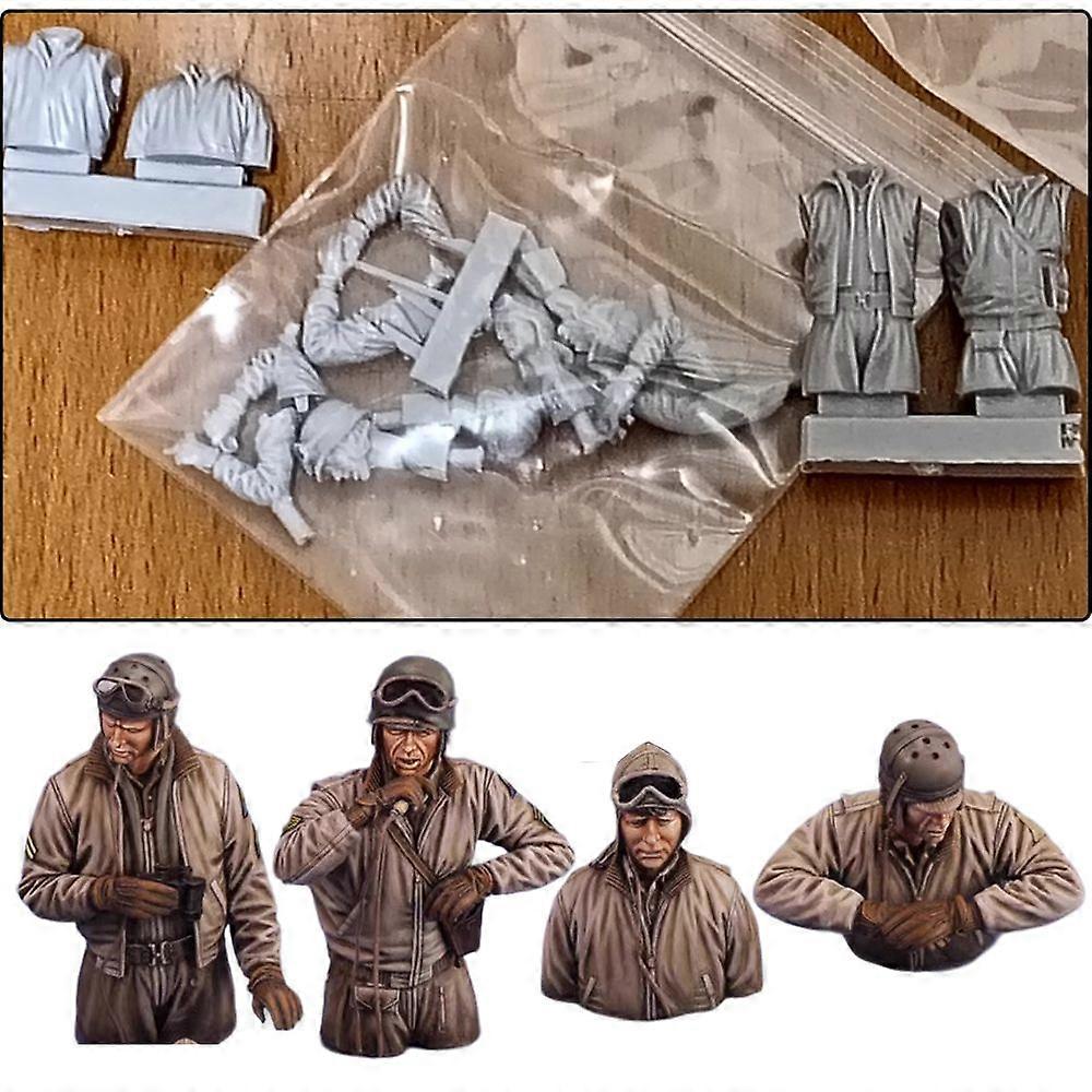 1/35 WW2 USA model For Sherman tank crew figures resin X4 Figures NEW9w